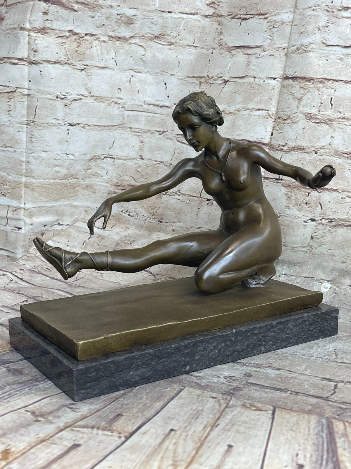 Art Deco Nude Female by French Artist Jean Patoue Bronze Sculpture Statue