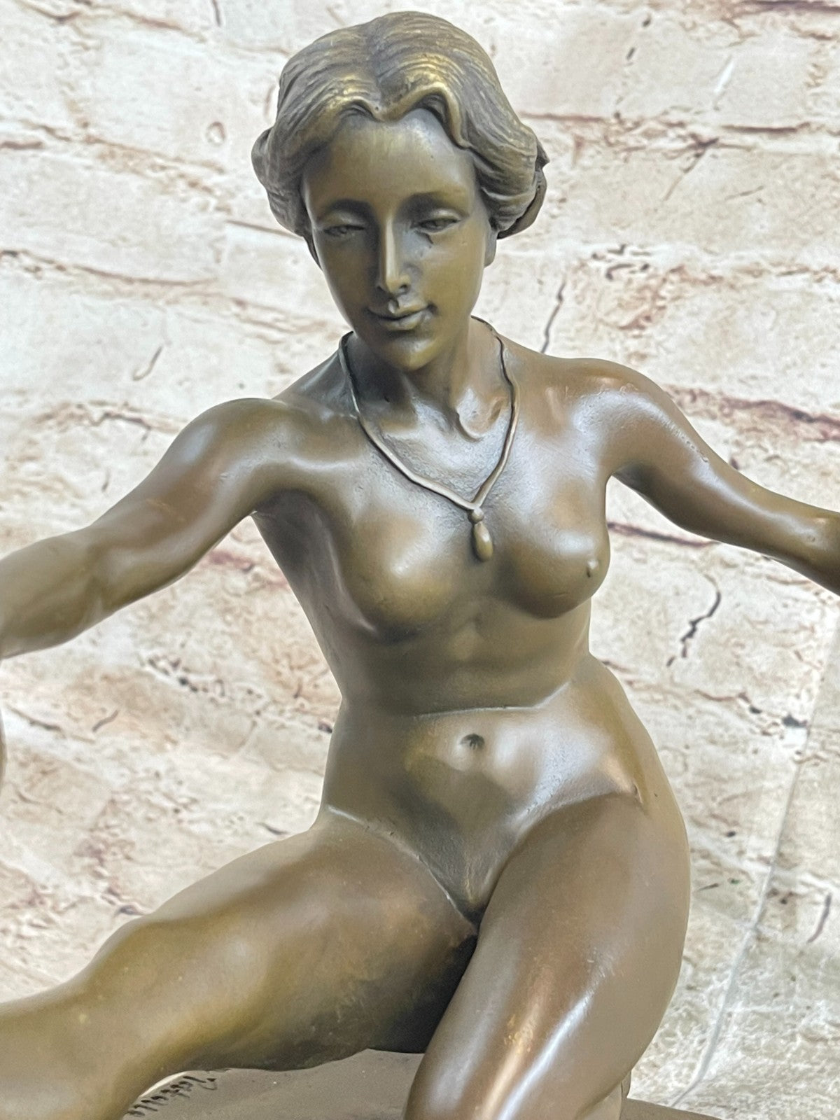 Art Deco Nude Female by French Artist Jean Patoue Bronze Sculpture Statue