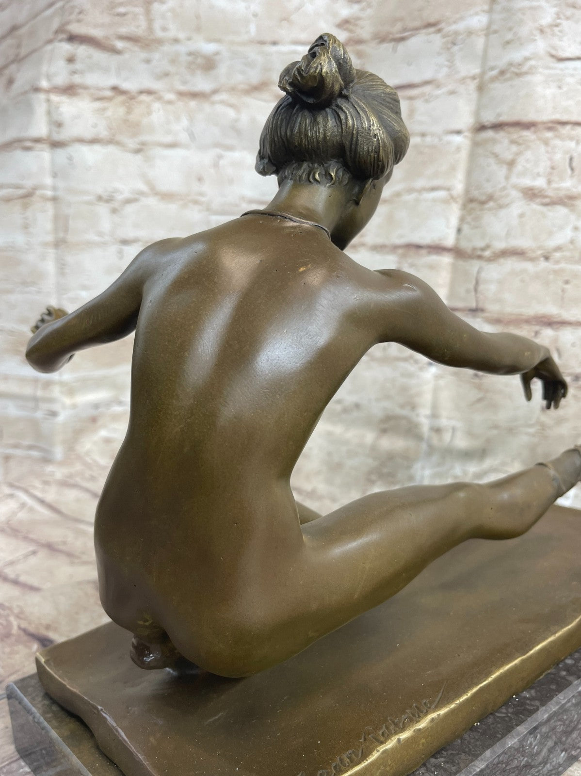 Art Deco Nude Female by French Artist Jean Patoue Bronze Sculpture Statue
