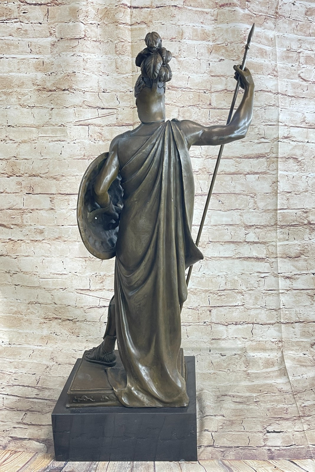 ANCIENT TIMES ROMAN LEGION SOLDIER JAVELIN SHIELD Sculpture Statue 100% Bronze
