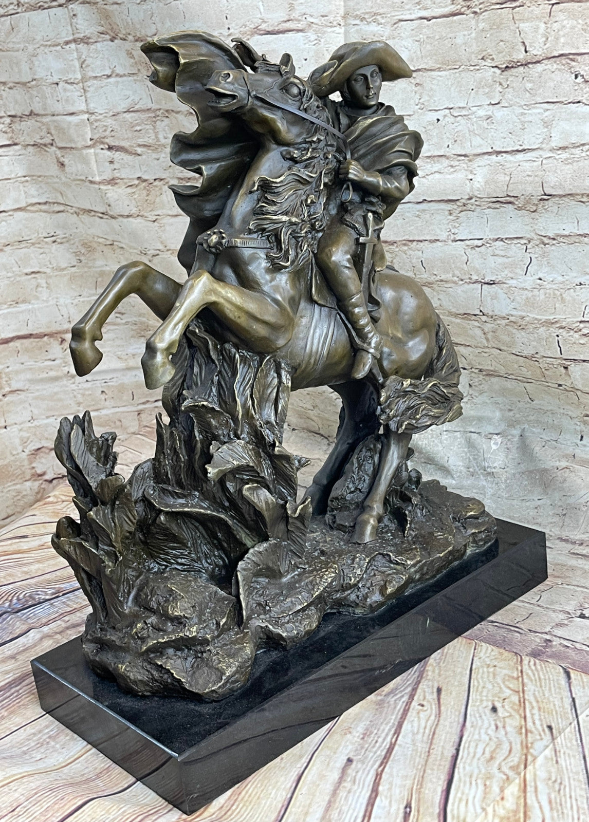 Signed Carpeaux Napoleon Bonaparte on Horse Bronze Sculpture Hot Cast Figurine