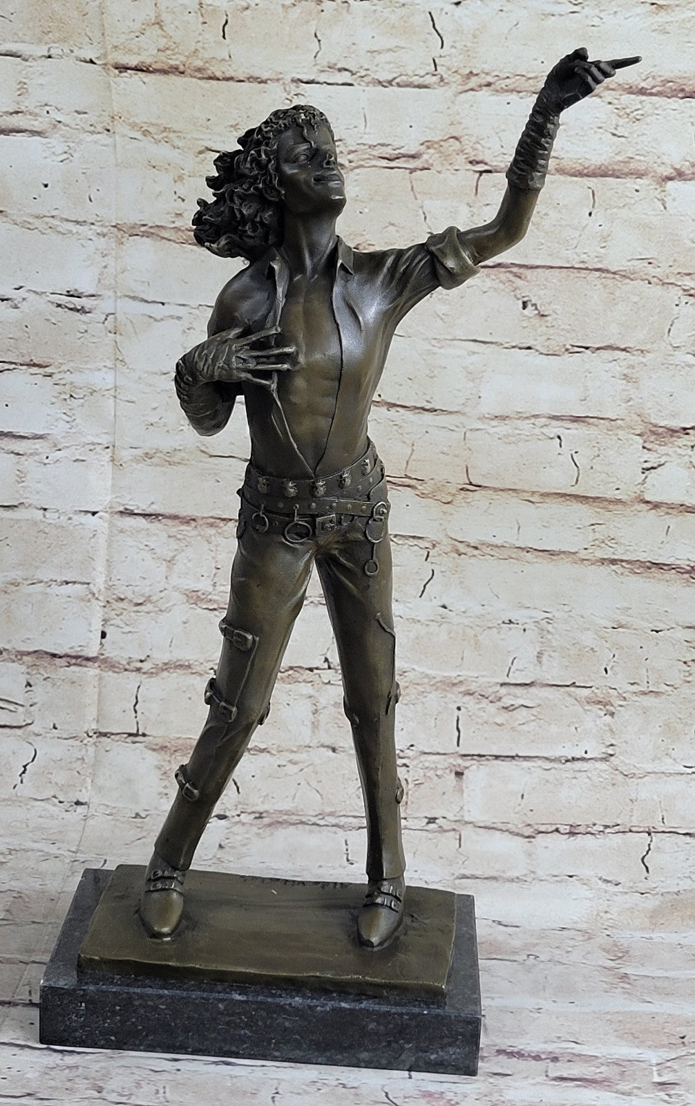 King Of Pop Dancer Popular Performance solid Bronze Copper Fine Art Statue gift