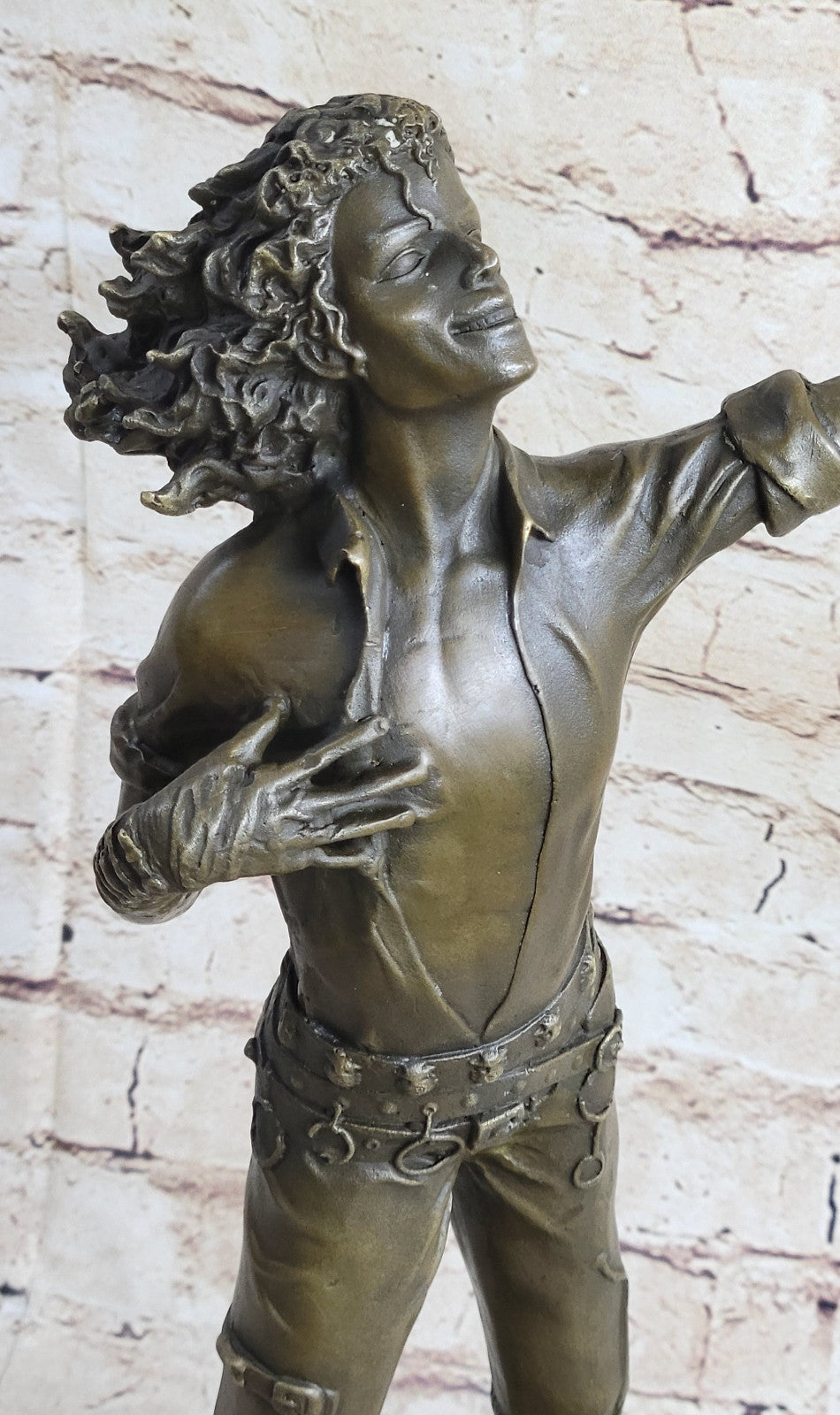 King Of Pop Dancer Popular Performance solid Bronze Copper Fine Art Statue gift