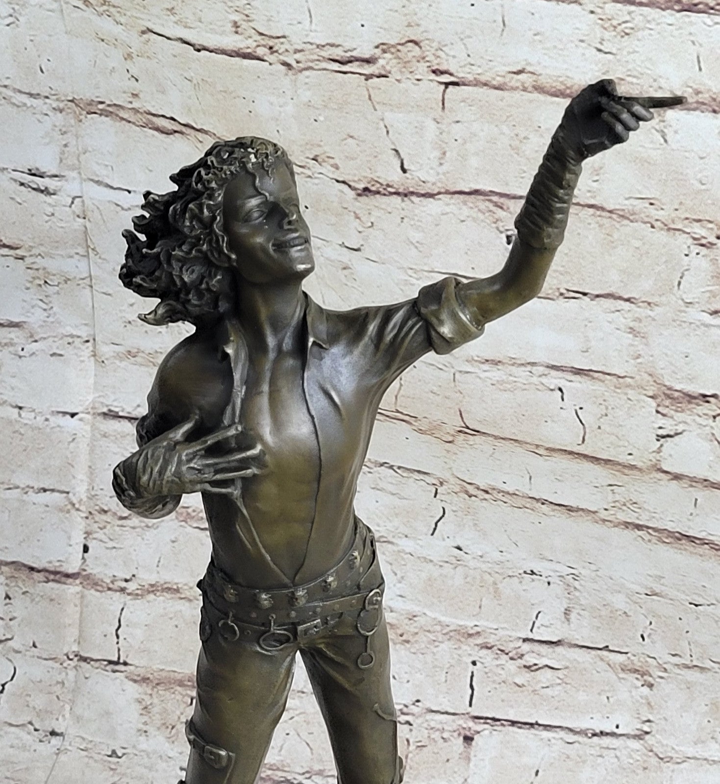 King Of Pop Dancer Popular Performance solid Bronze Copper Fine Art Statue gift
