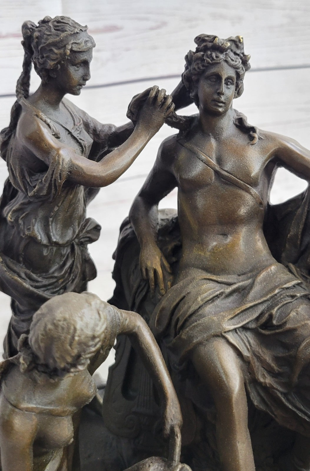 Handcrafted bronze sculpture SALE Nude 4 By Pampered God Greek Signed Original