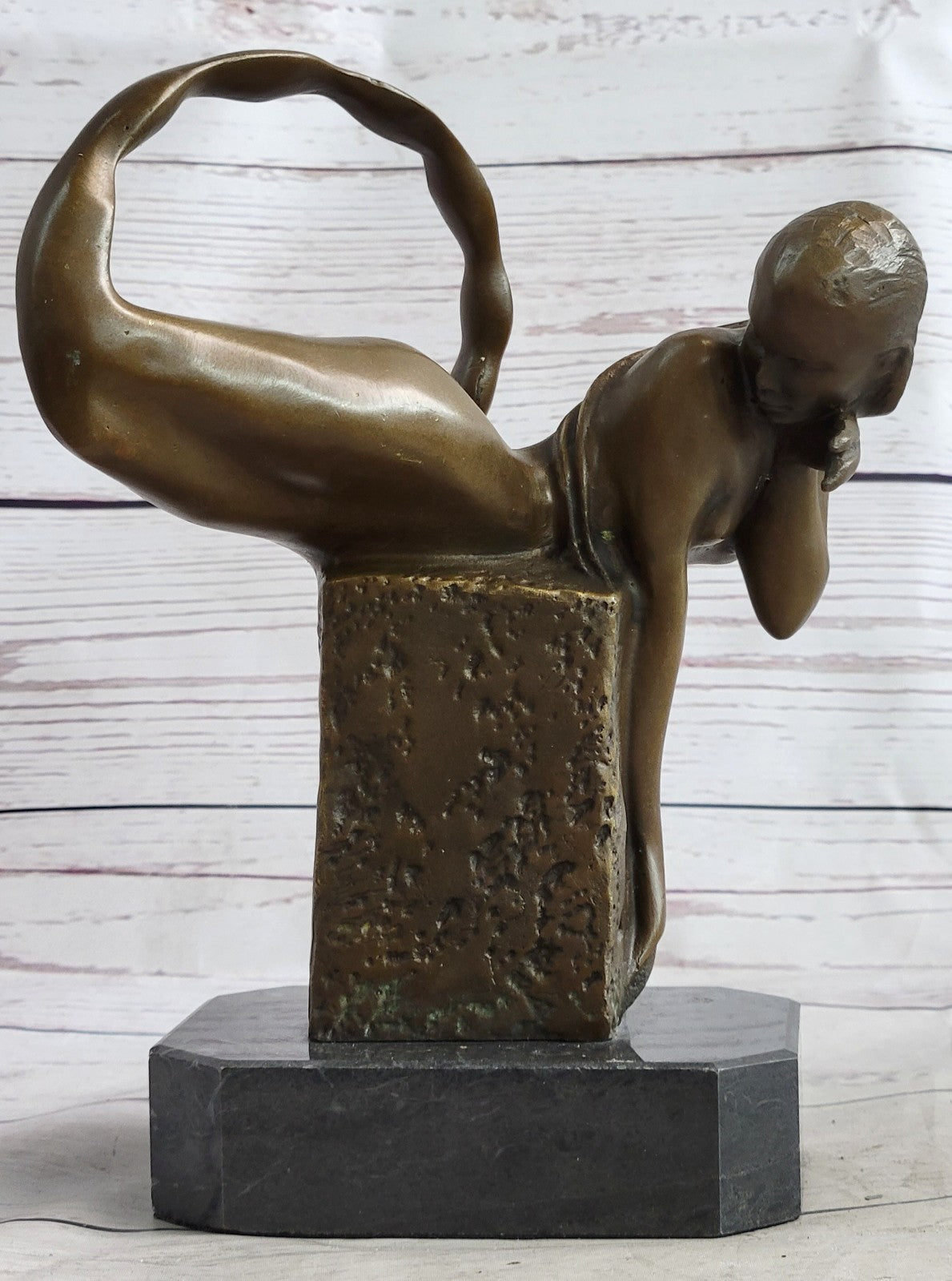 Bronze Sculpture Sexy Nude Mermaid By French Artesian Jean Patoue Figurine