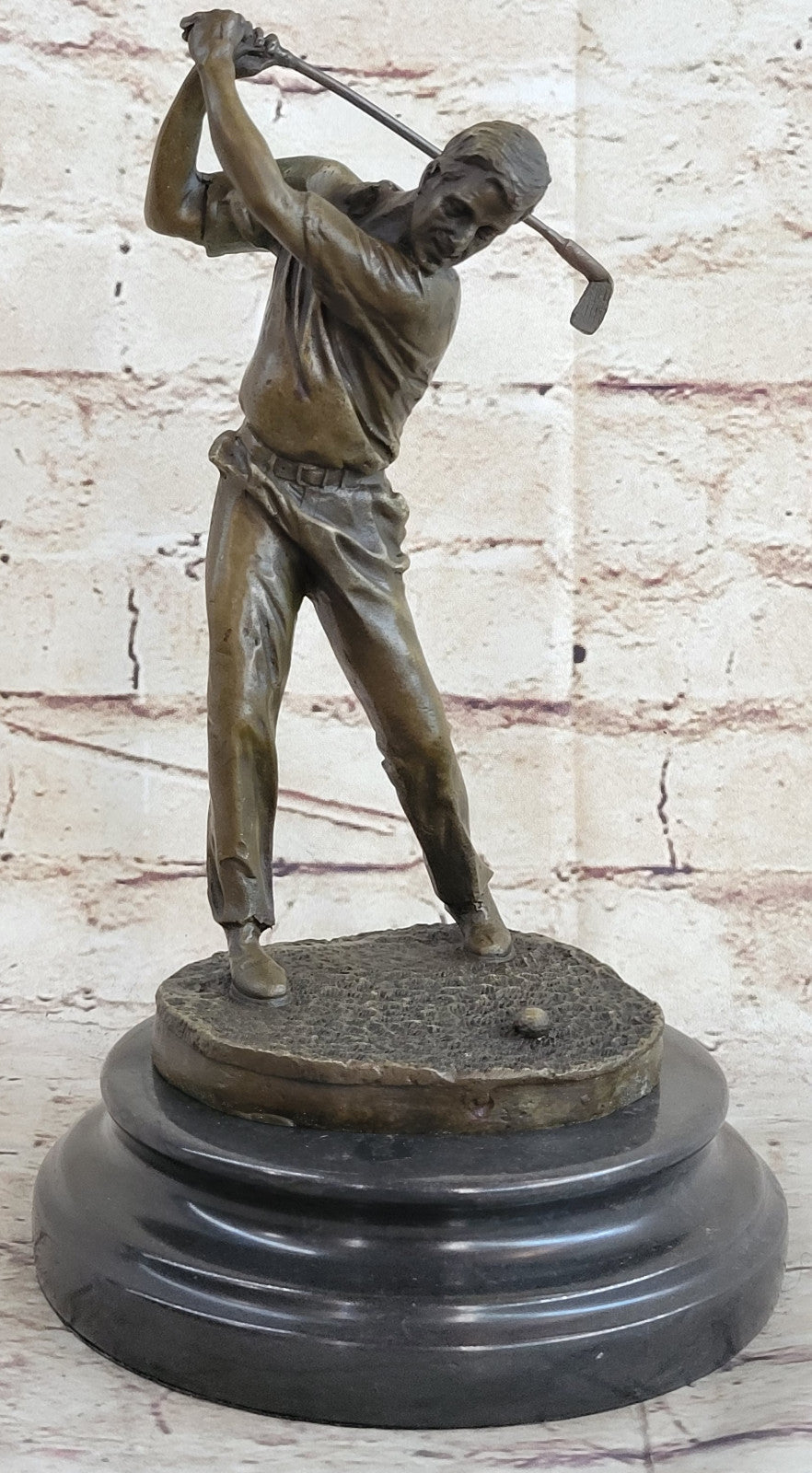 Ben Hogan Male Golfer Golf Club Collector Masters Champion Bronze Marble Statue