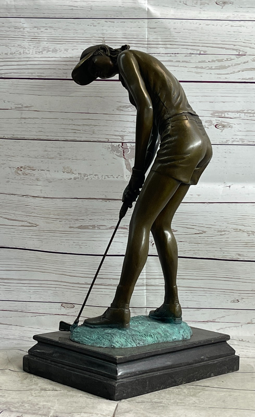 Impressive Female Golfer Bronze Statue by Milo - Extra Large Artwork