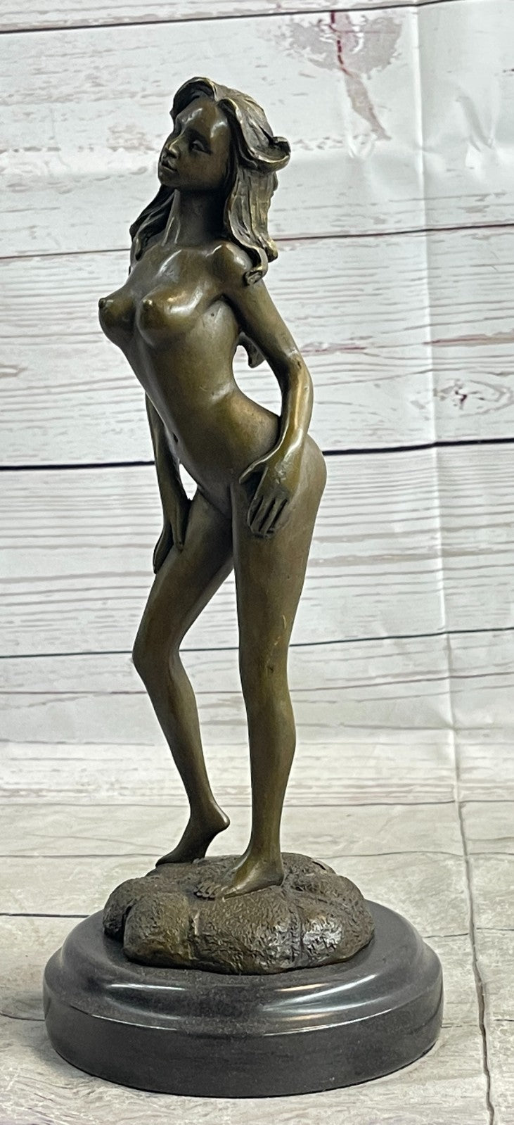 Handcrafted bronze sculpture SALE Provocative A W/ Walking Woman Erotic Nude