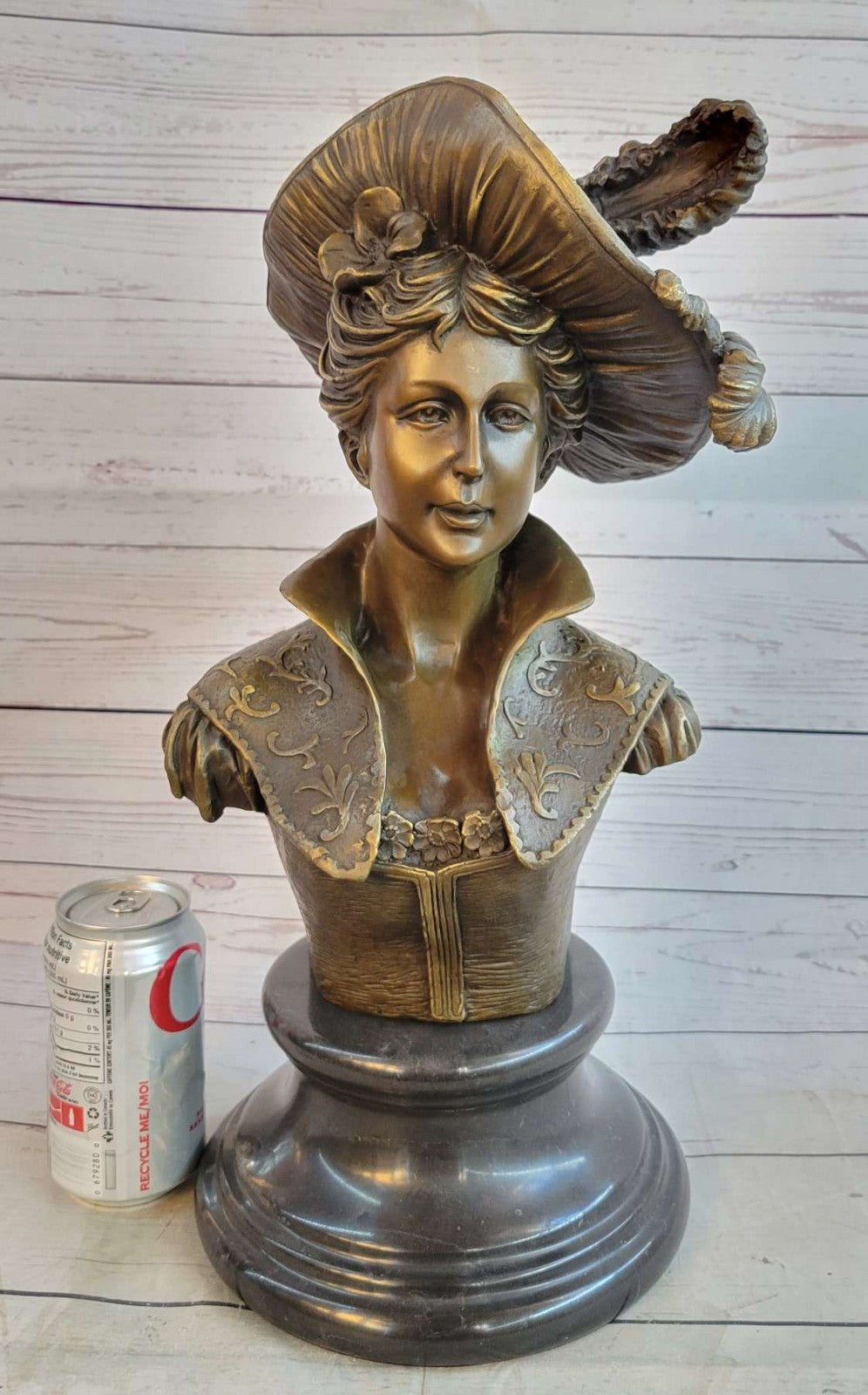 Handcrafted bronze sculpture SALE Marble Bust Female Sexy Large Original Signed