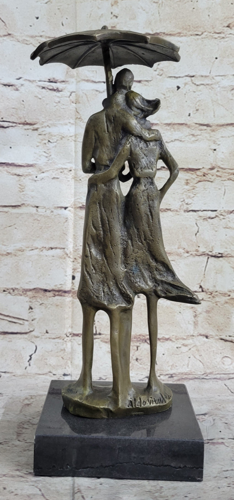Handcrafted bronze sculpture SALE Ra In Lovers Two Vitaleh Aldo Original Signed