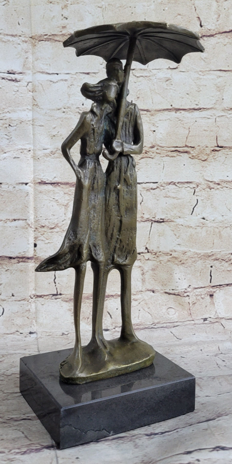 Handcrafted bronze sculpture SALE Ra In Lovers Two Vitaleh Aldo Original Signed