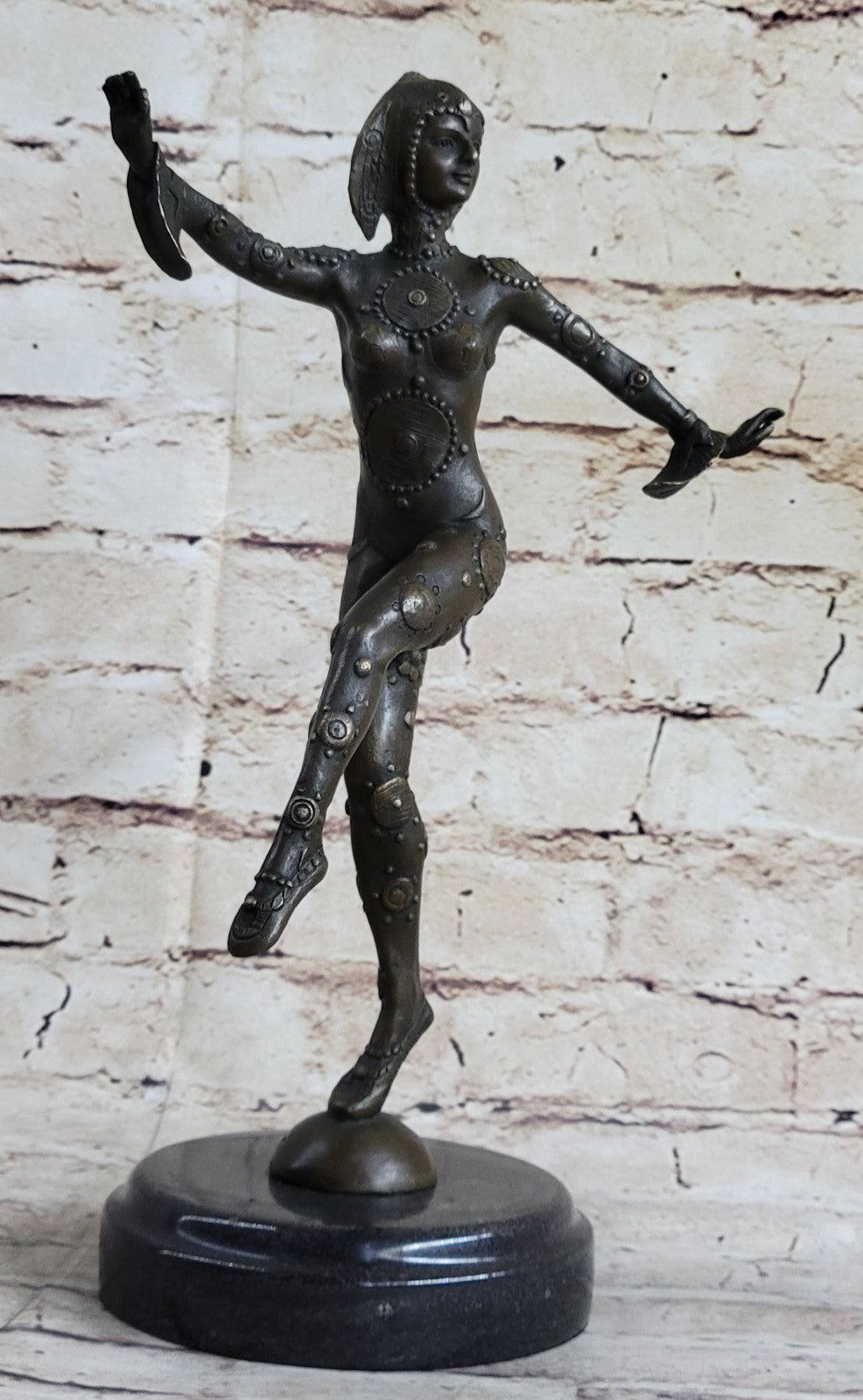 Art Deco French Dancer by D.H Chiparus Classic Dance Bronze Sculpture Statue