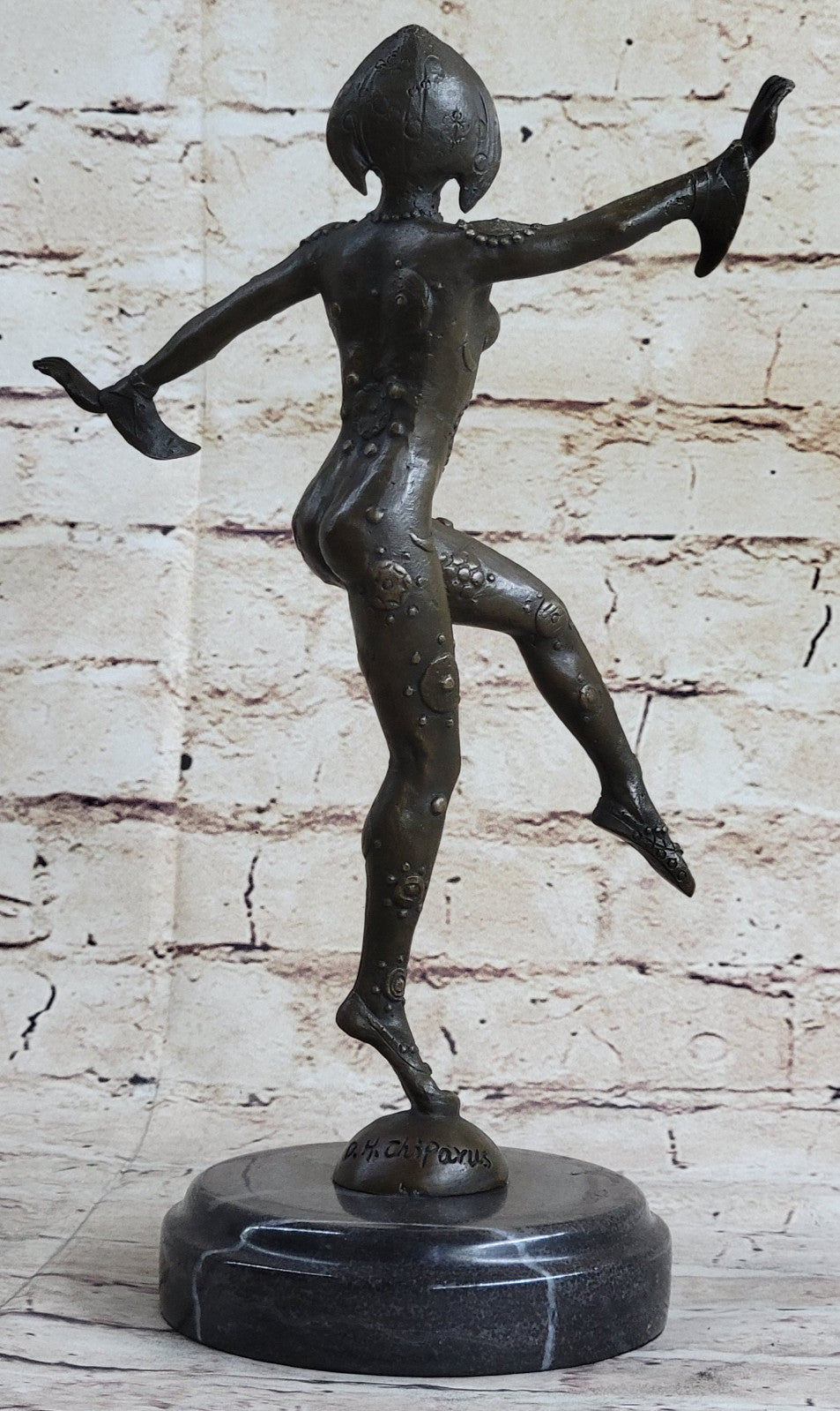 Art Deco French Dancer by D.H Chiparus Classic Dance Bronze Sculpture Statue