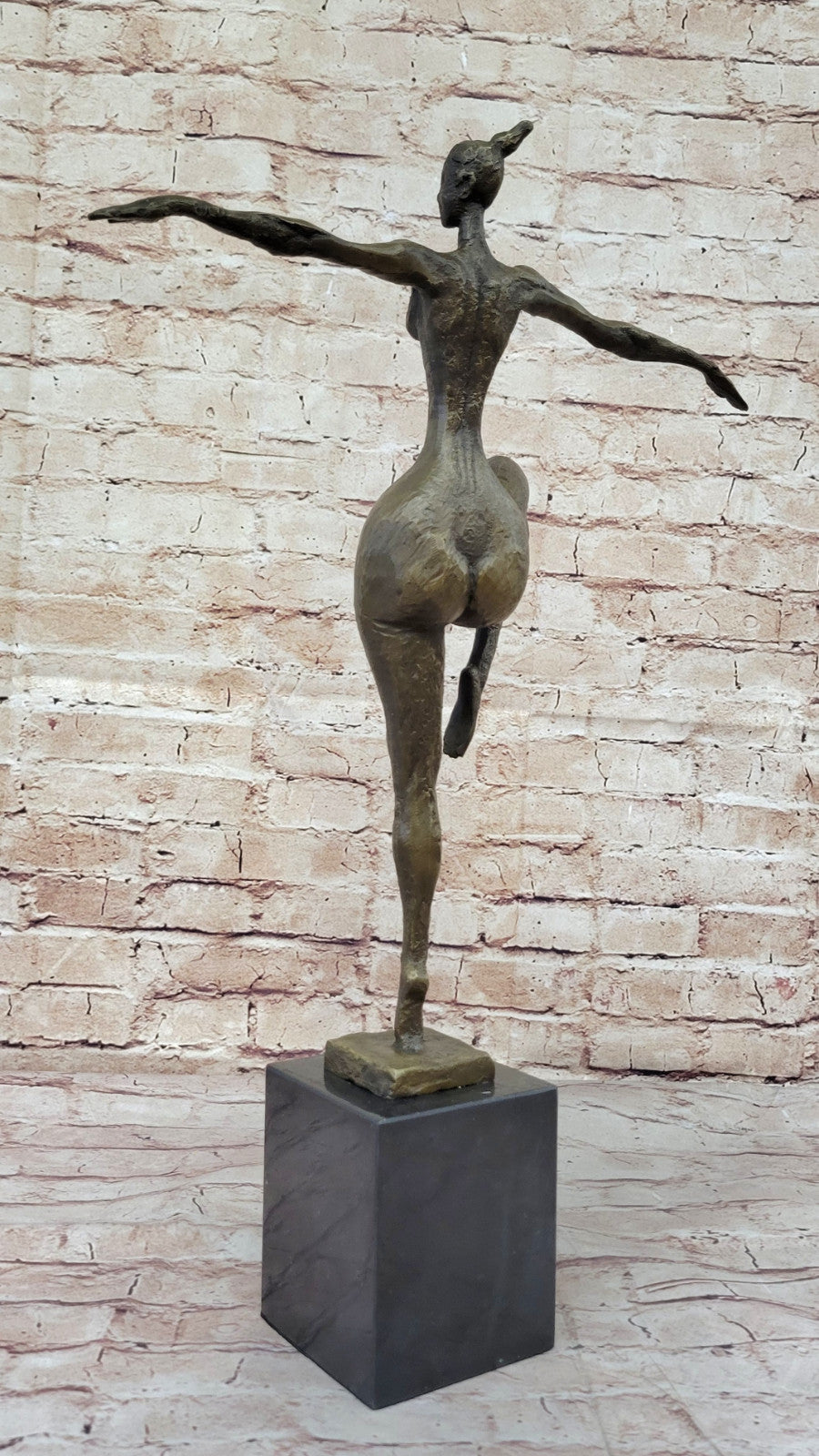 Abstract Figurine: Signed Bronze Fertility Goddess Art for Home or Office