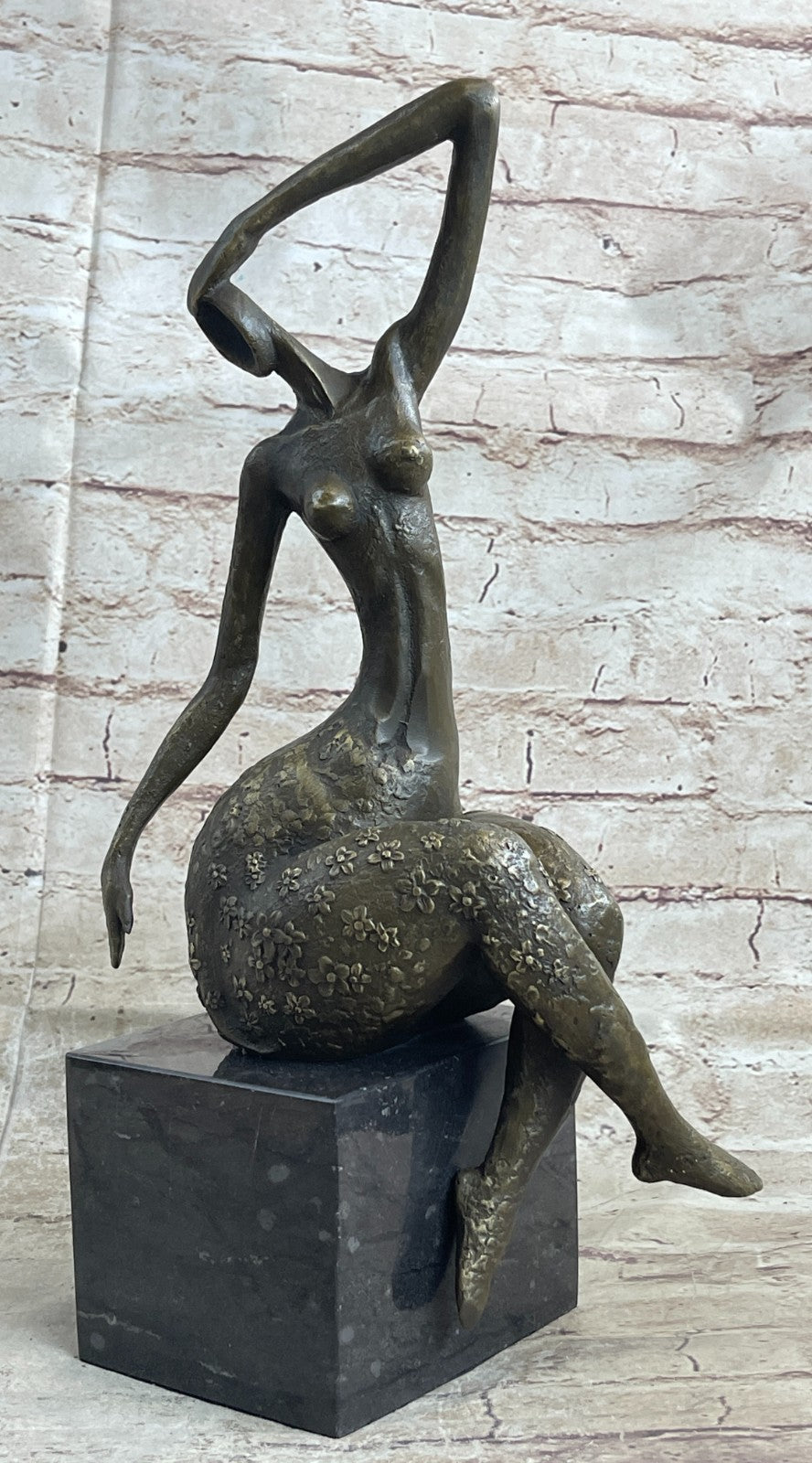 Signed Original MILO Nude Female Abstract Mid Century Bronze Sculpture Statue