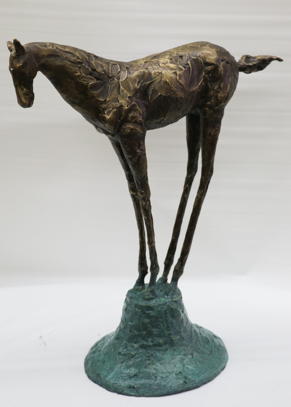 Art Deco Hot Cast Strong Stallion Racing Horse Bronze Sculpture Figurine Figure