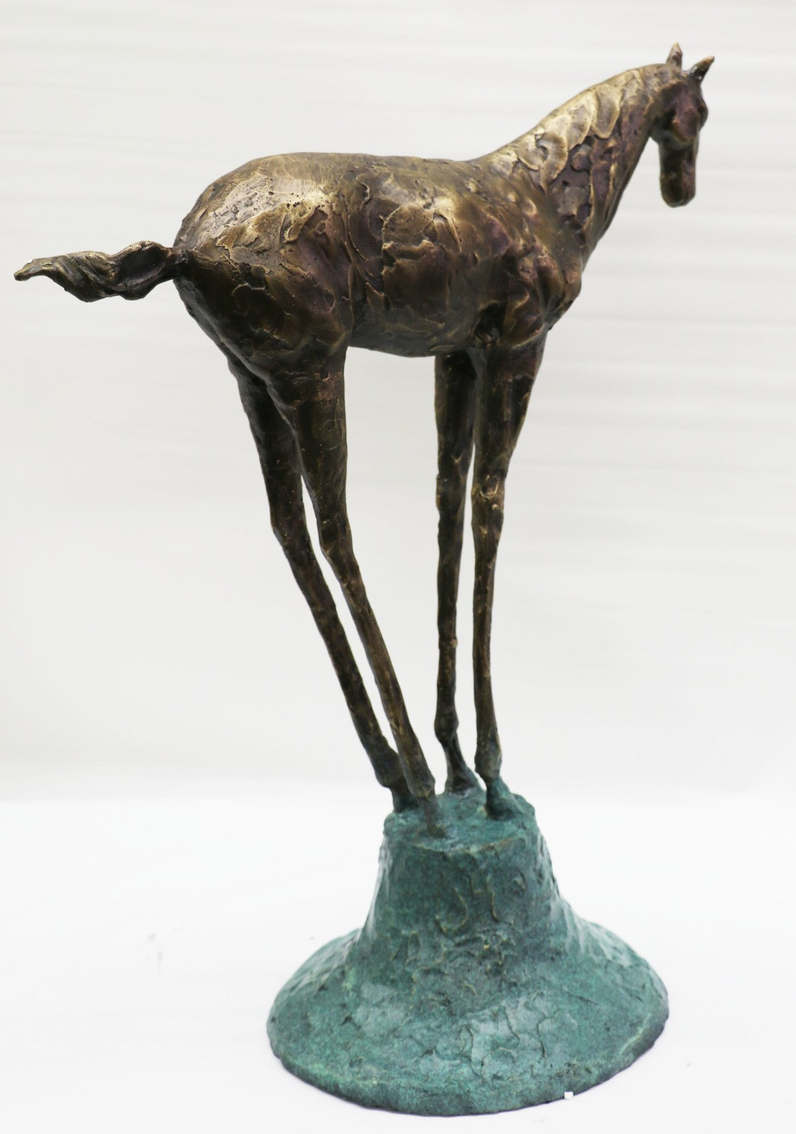Art Deco Hot Cast Strong Stallion Racing Horse Bronze Sculpture Figurine Figure