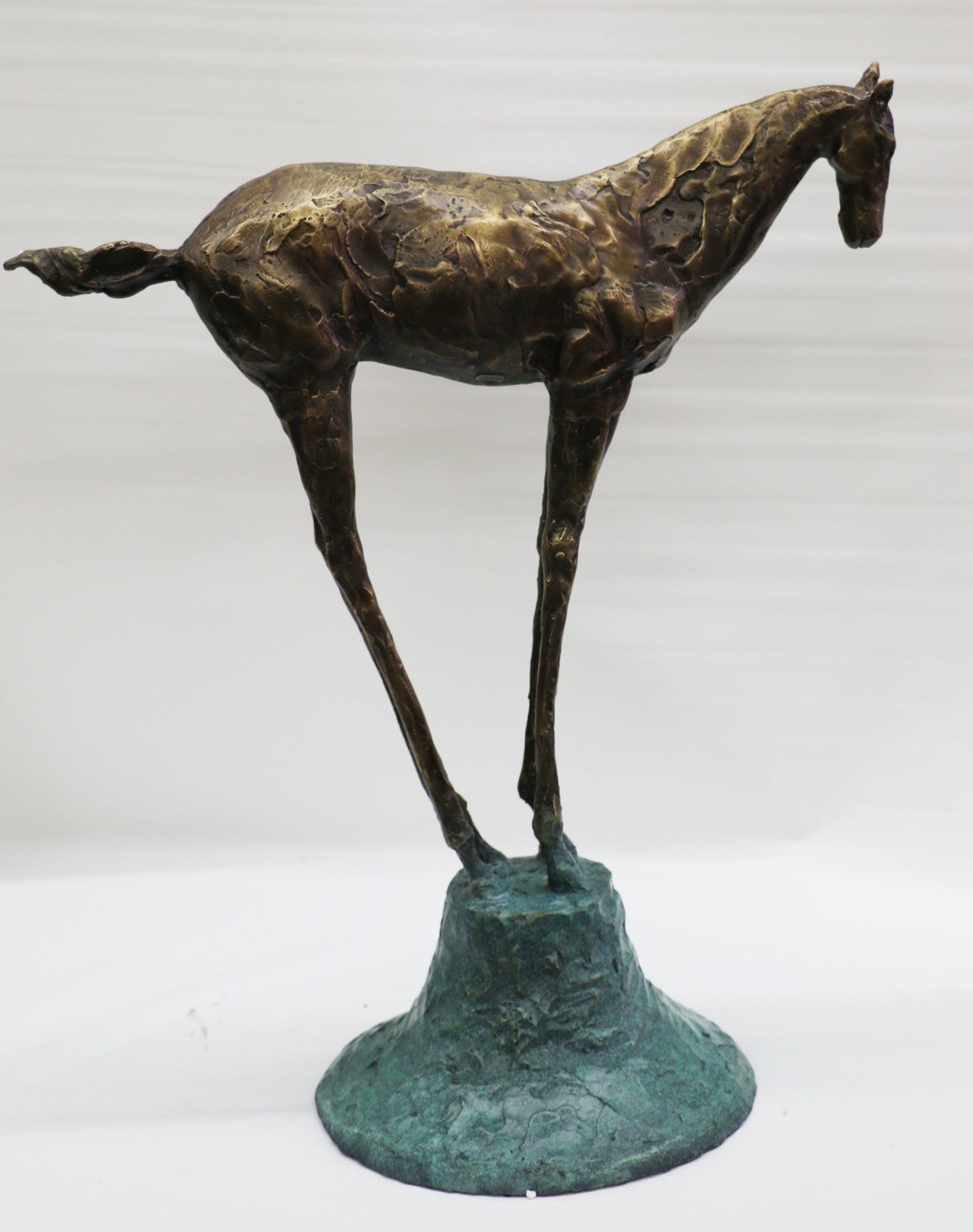 Art Deco Hot Cast Strong Stallion Racing Horse Bronze Sculpture Figurine Figure