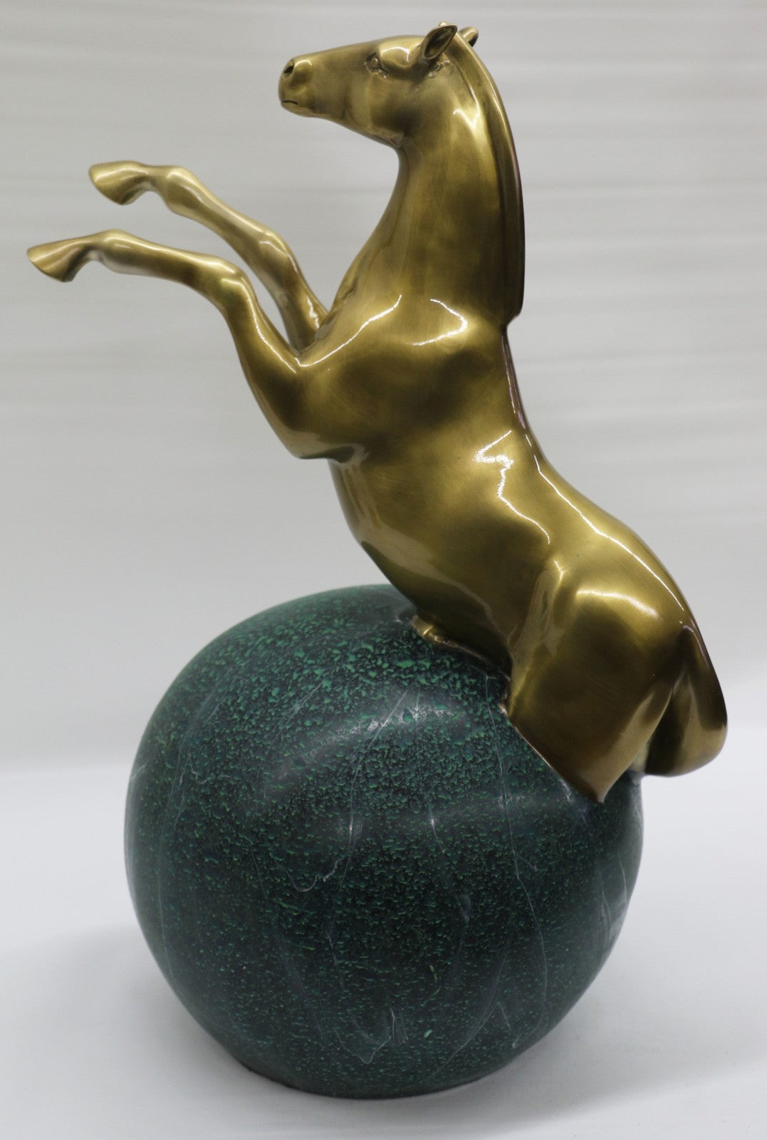 Thoroughbred Rearing Horse Trainer Equestrian Farm Art Deco Bronze Statue Gift