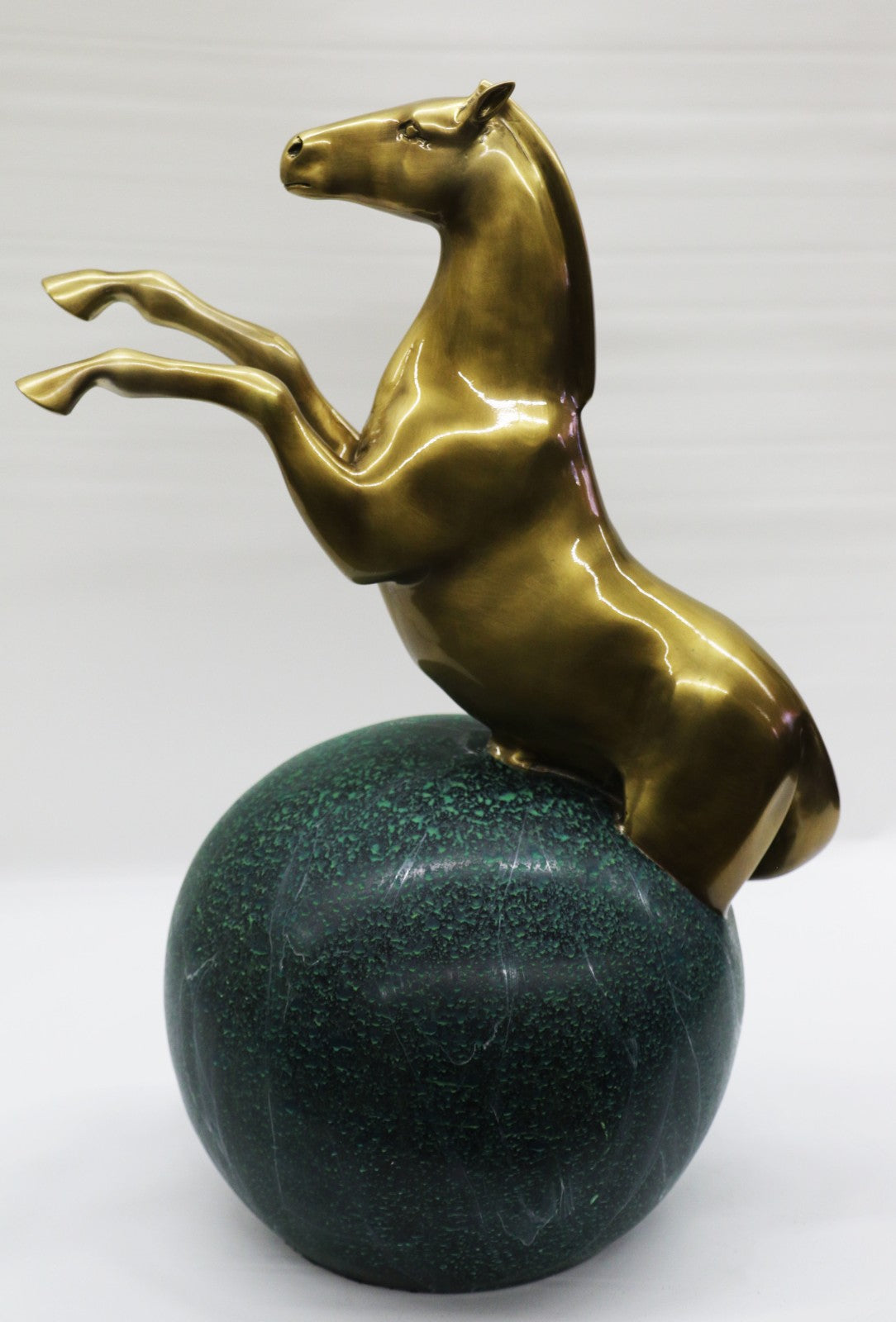 Thoroughbred Rearing Horse Trainer Equestrian Farm Art Deco Bronze Statue Gift