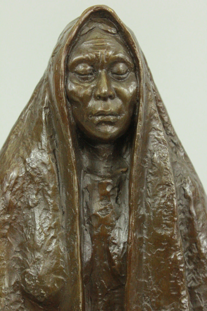 Handcrafted bronze sculpture SALE Elder Wise American Native Original Signed Upd