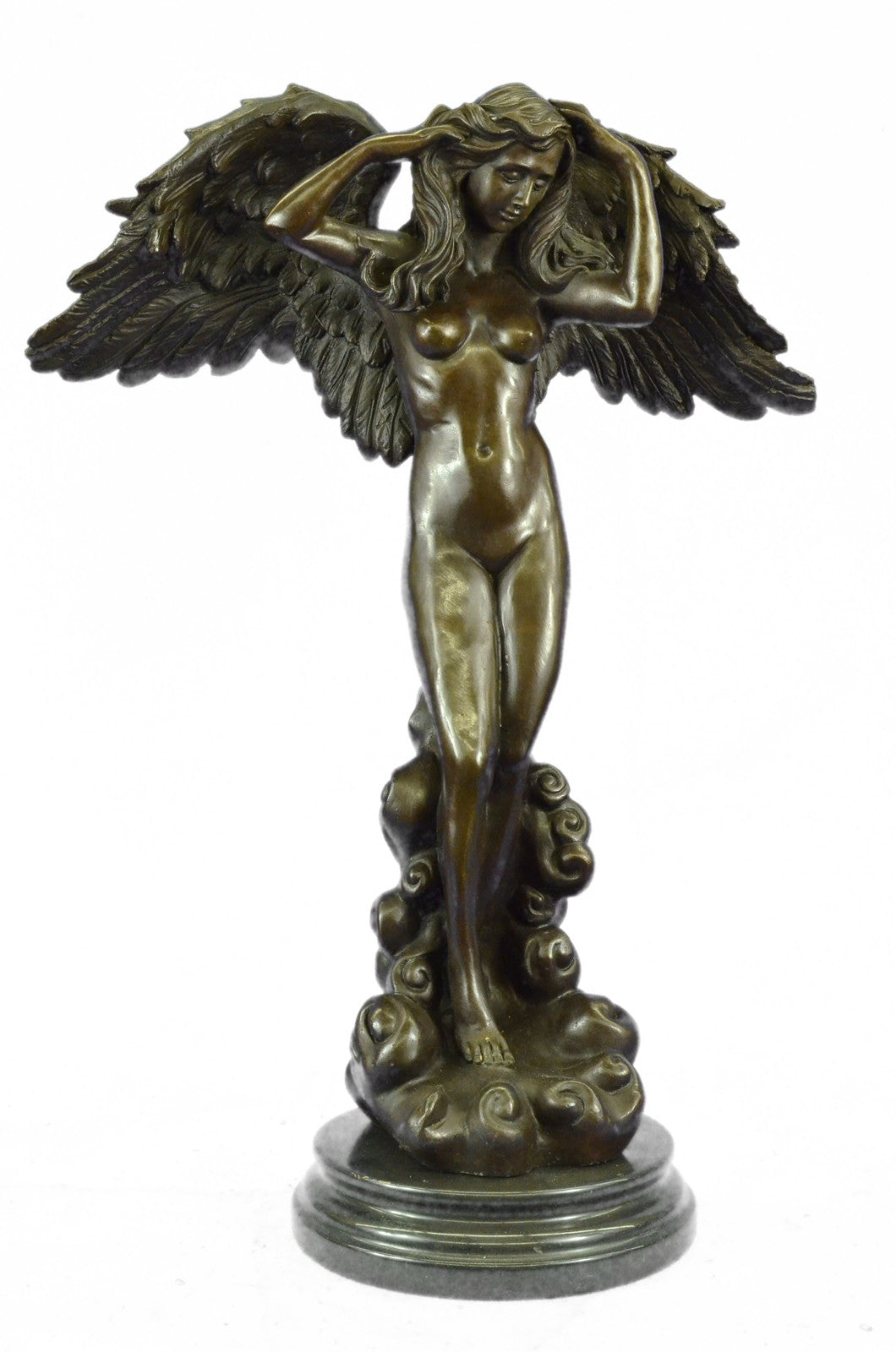 Mythical Extra Large Nude Female Angel Bronze Sculpture Classic Artwork Figure
