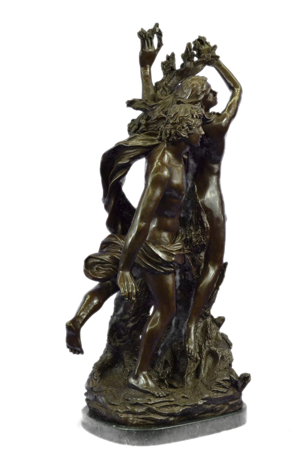 Extra Large 75 LBS Apollo and Daphne Mythical Greek Mythology Bronze Sculpture