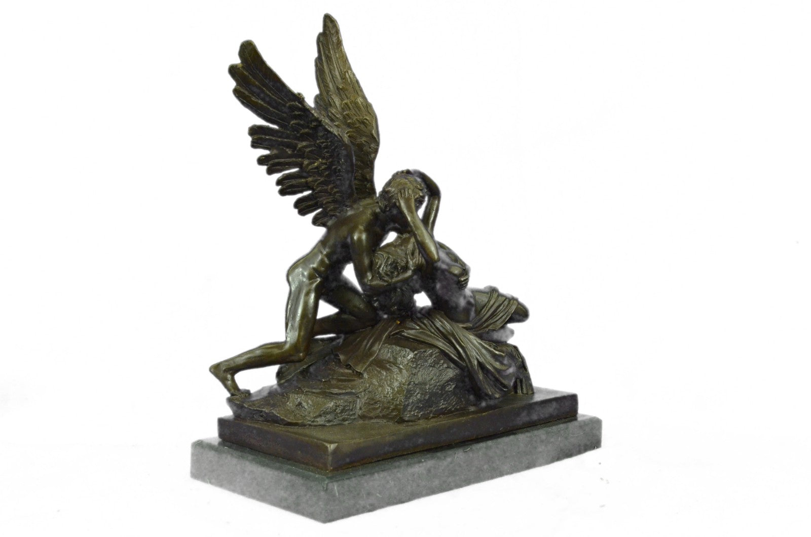 Handcrafted Detailed Museum Quality Classic Artwork Eros and Psyche Bronze Statu