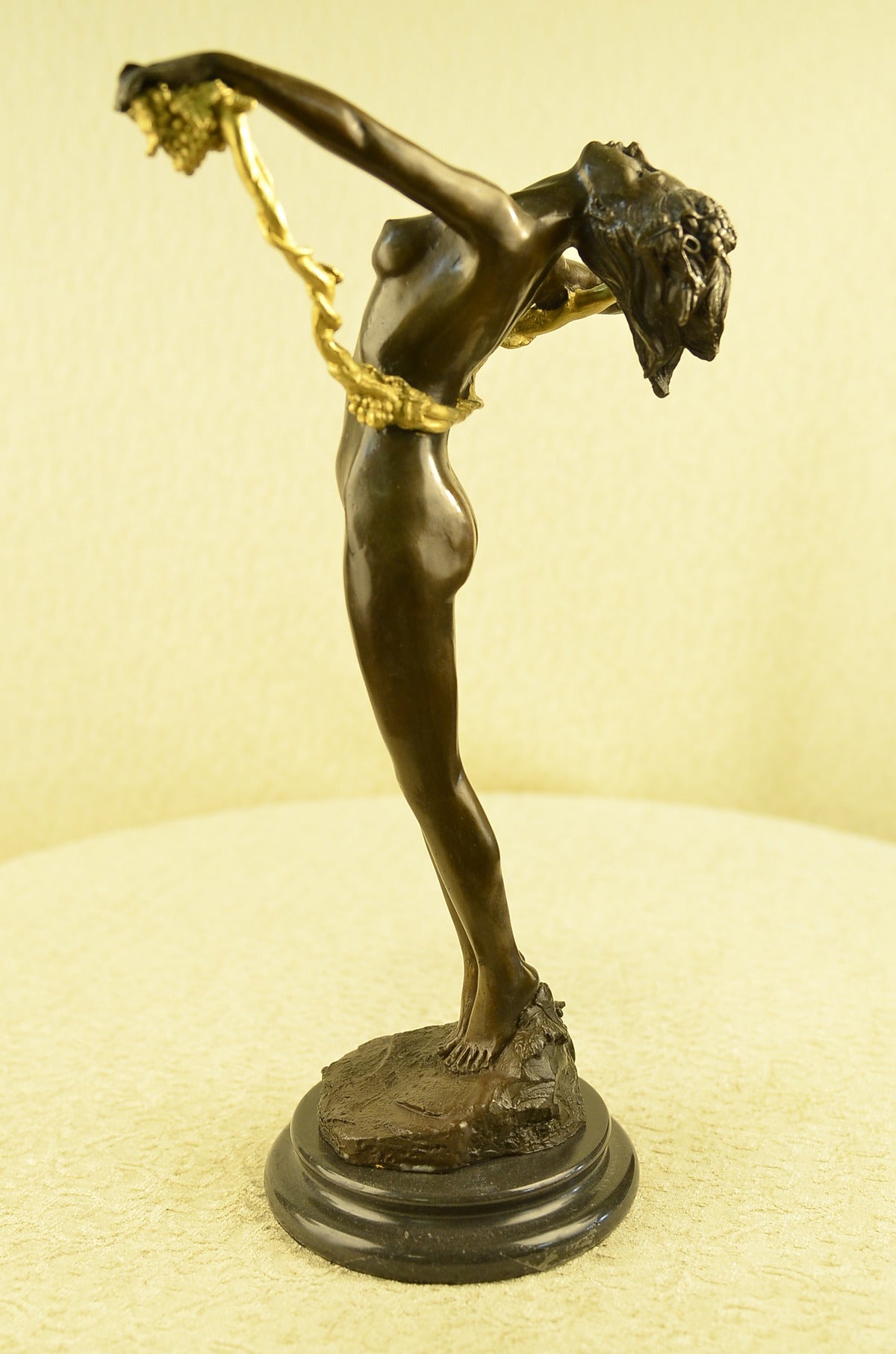 CURVACEOUS, ART DECOR, "THE VINE "SIGNED BRONZE STATUE FIGURINE FIGURE HOT CAST