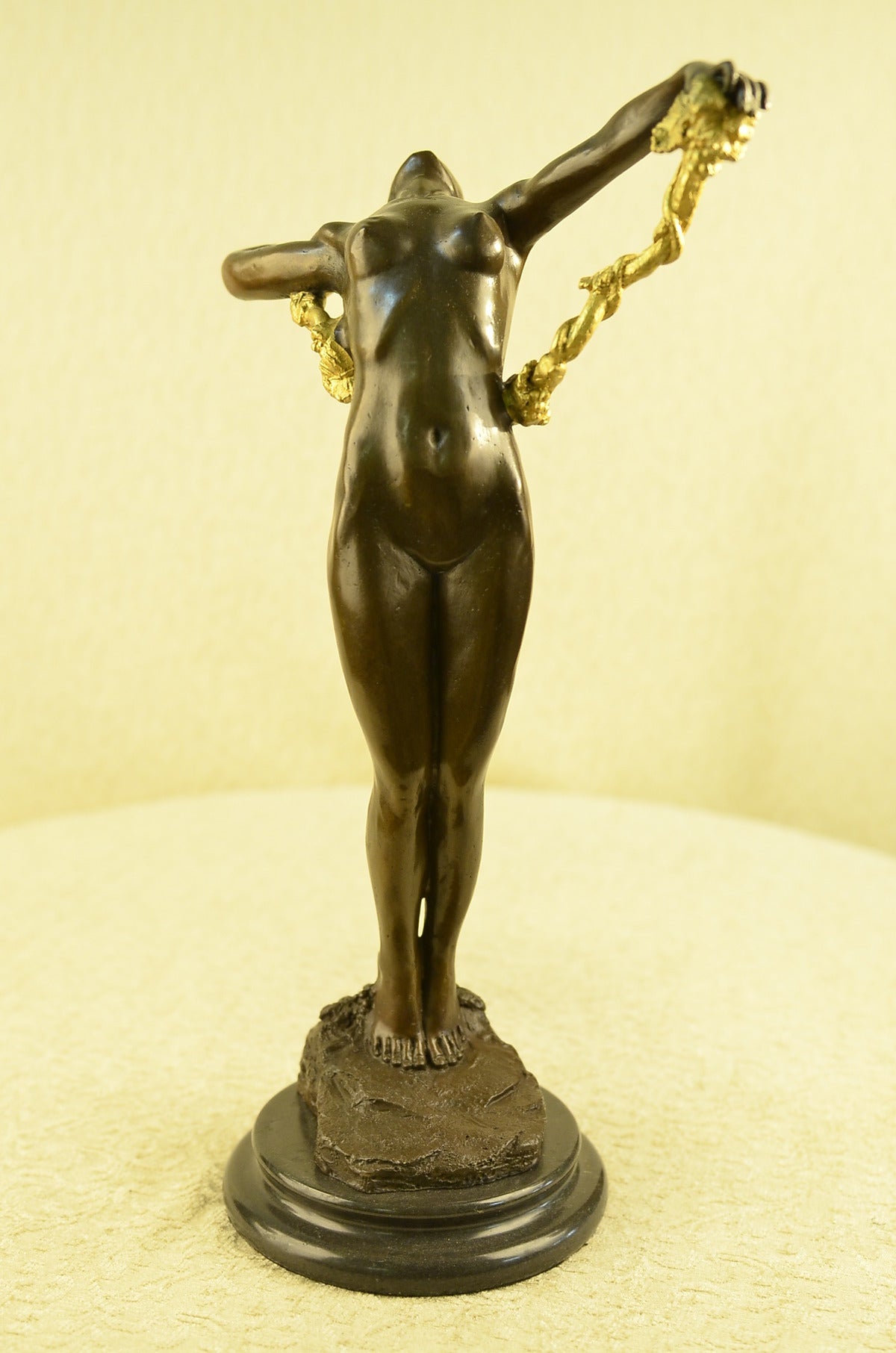 CURVACEOUS, ART DECOR, "THE VINE "SIGNED BRONZE STATUE FIGURINE FIGURE HOT CAST