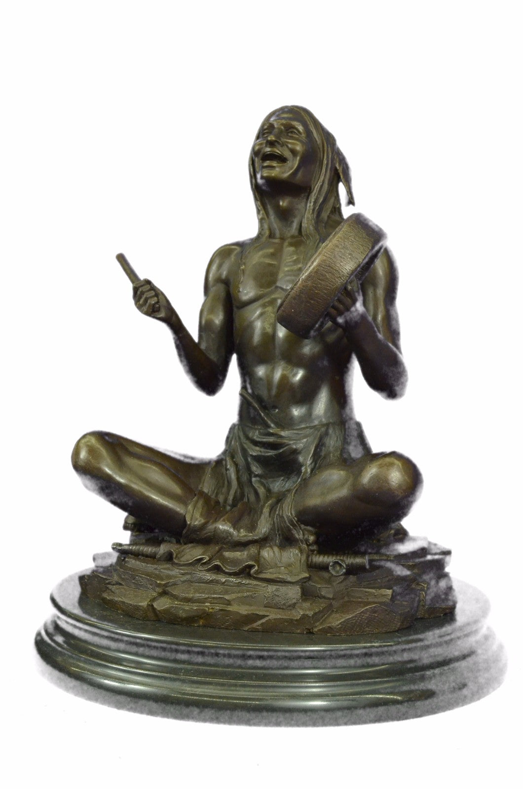 INDIAN CHIEF Bronze Sculpture Statue Art Warrior Spirit American Native Figure