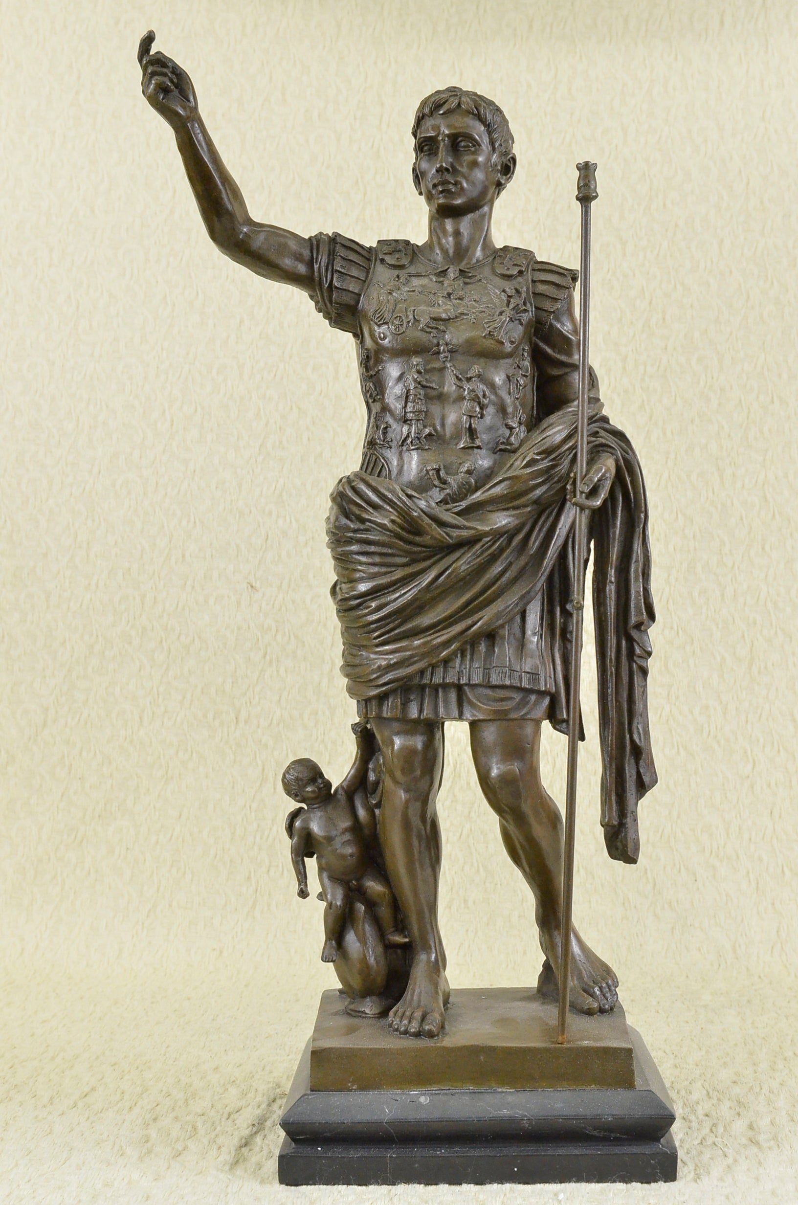Mythology Bronze Figure - Julius Caesar, signed Classic Large Artwork Statue