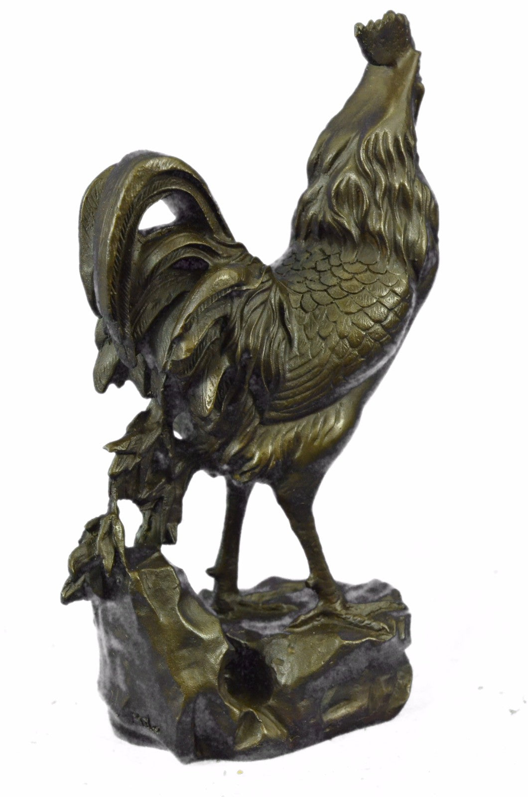 Art Deco Signed Original Milo Rooster Farm/Home Decoration Bronze Sculpture