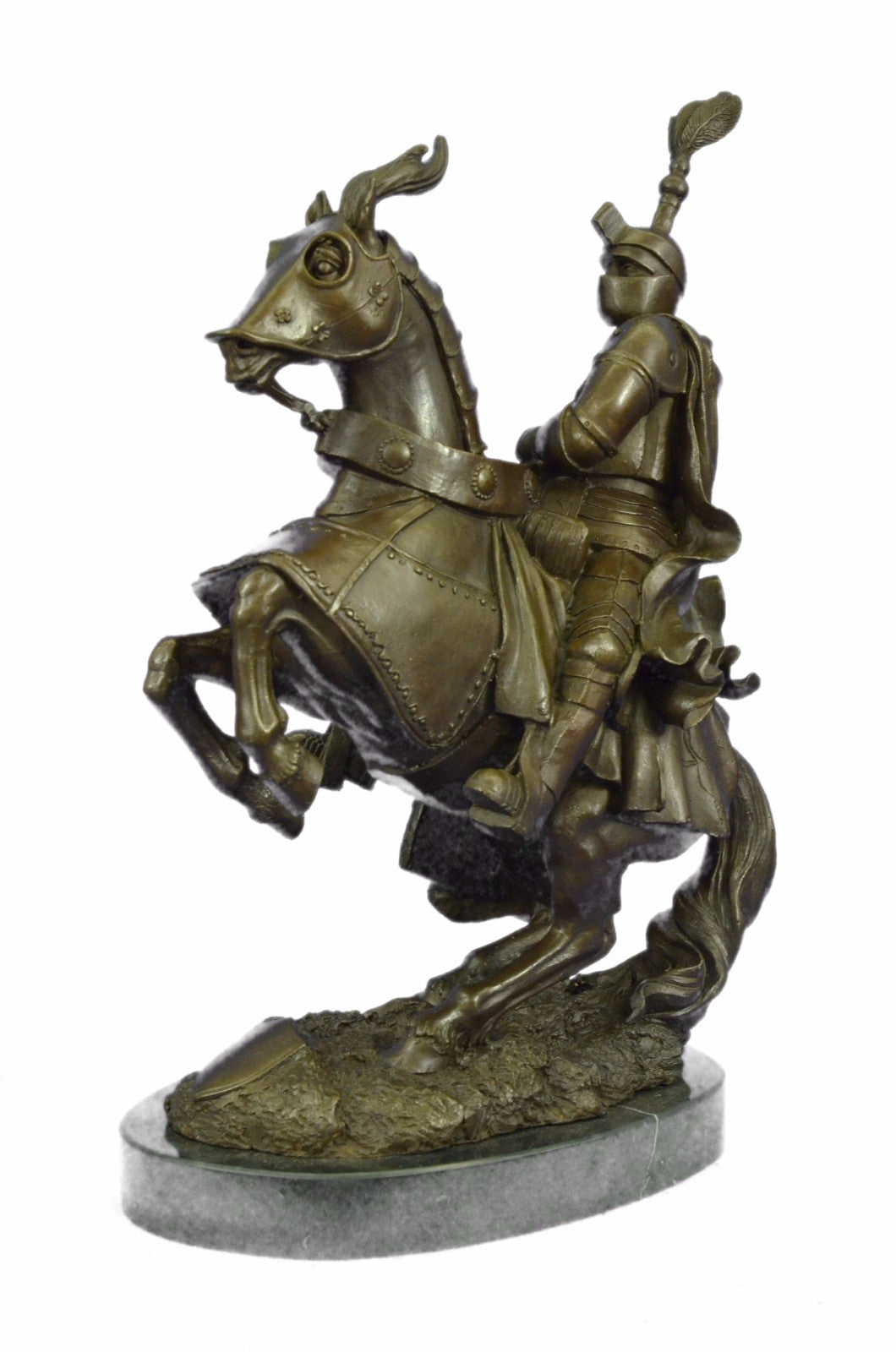 Vintage Art Sculpture Bronze Knight Figure signed Kamiko Neoclassical Decor