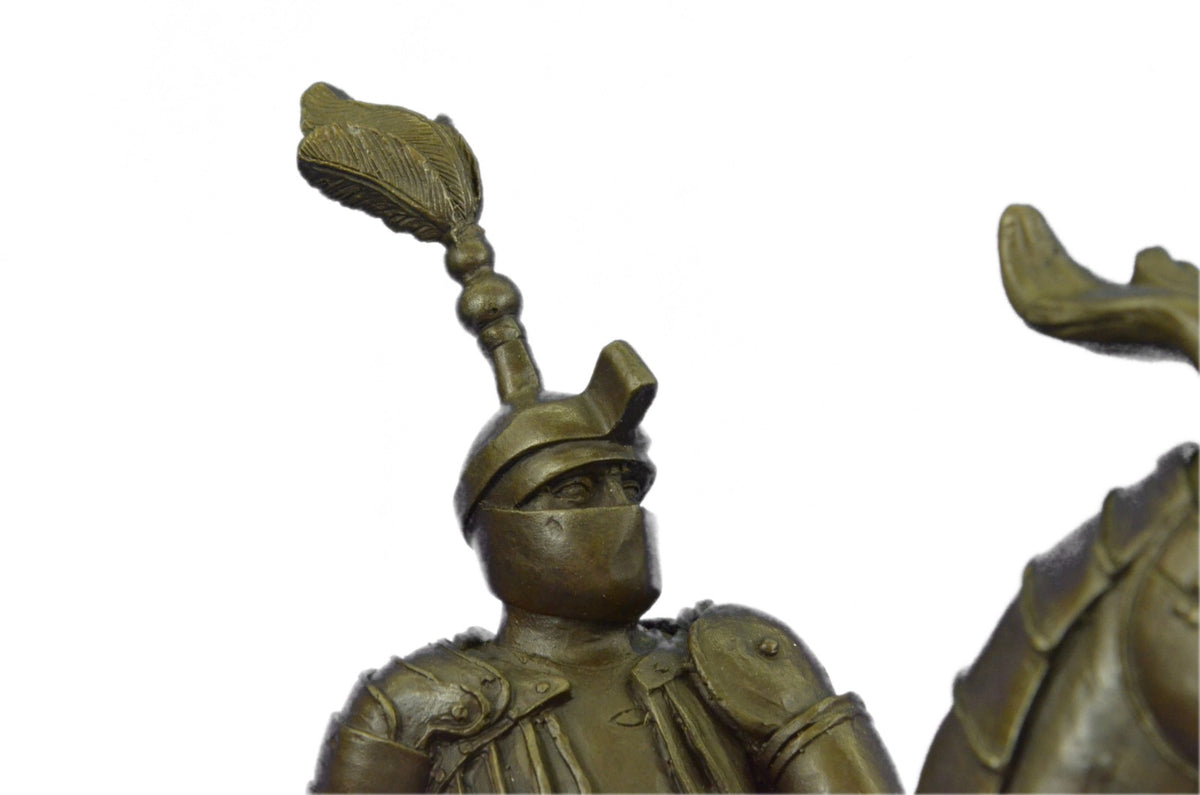 Vintage Art Sculpture Bronze Knight Figure signed Kamiko Neoclassical Decor