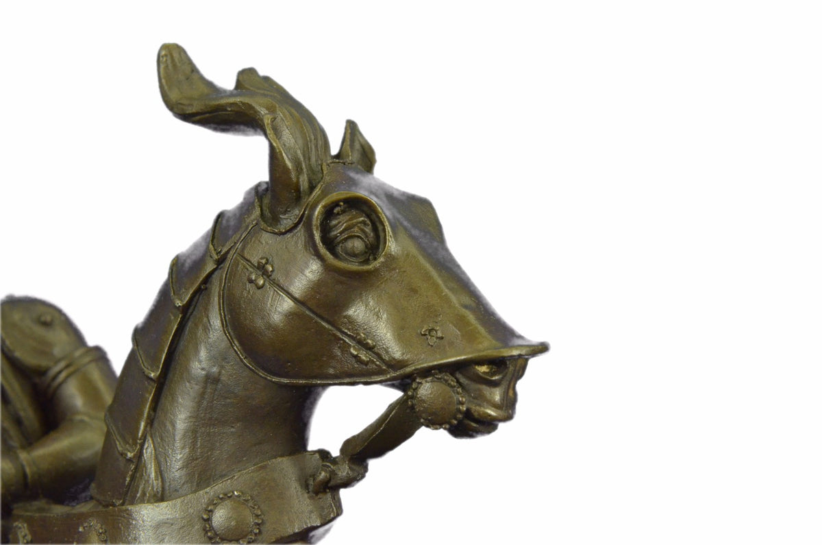 Vintage Art Sculpture Bronze Knight Figure signed Kamiko Neoclassical Decor