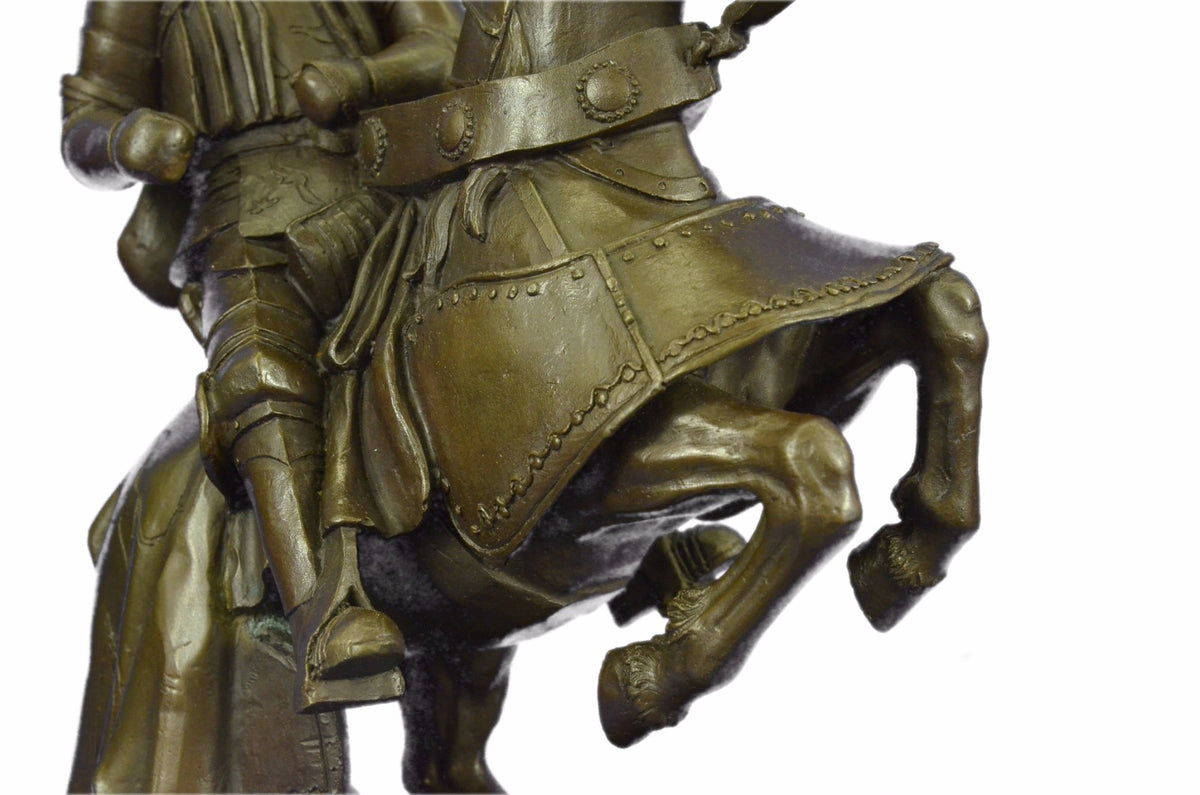 Vintage Art Sculpture Bronze Knight Figure signed Kamiko Neoclassical Decor