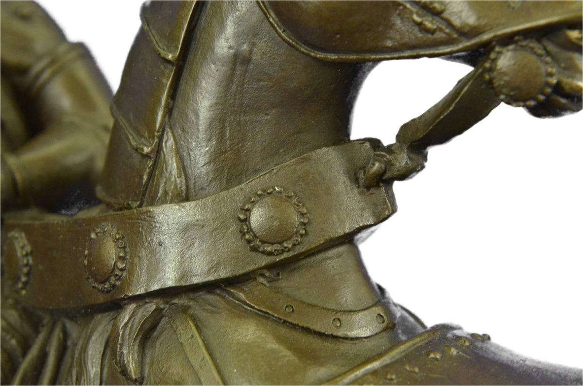 Vintage Art Sculpture Bronze Knight Figure signed Kamiko Neoclassical Decor