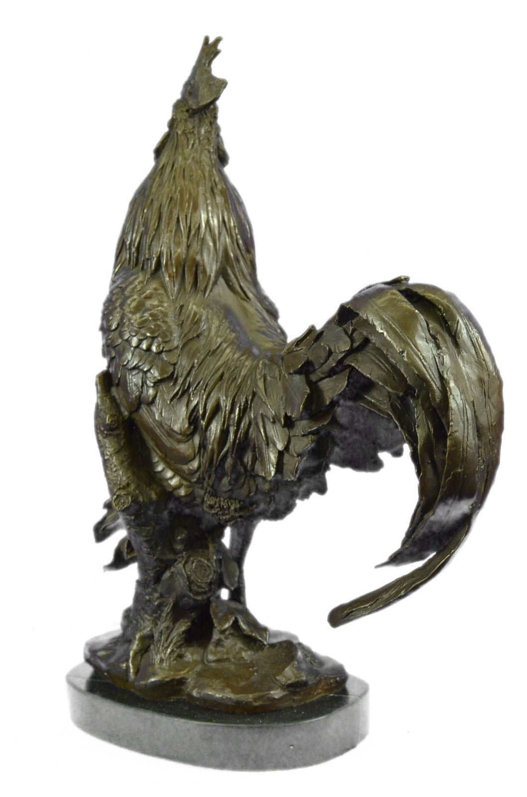 Bronze Sculpture Large Chicken Rooster Farm Animal home Decor Marble Figurine