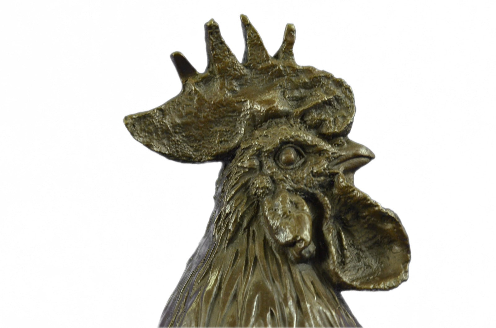 Bronze Sculpture Large Chicken Rooster Farm Animal home Decor Marble Figurine