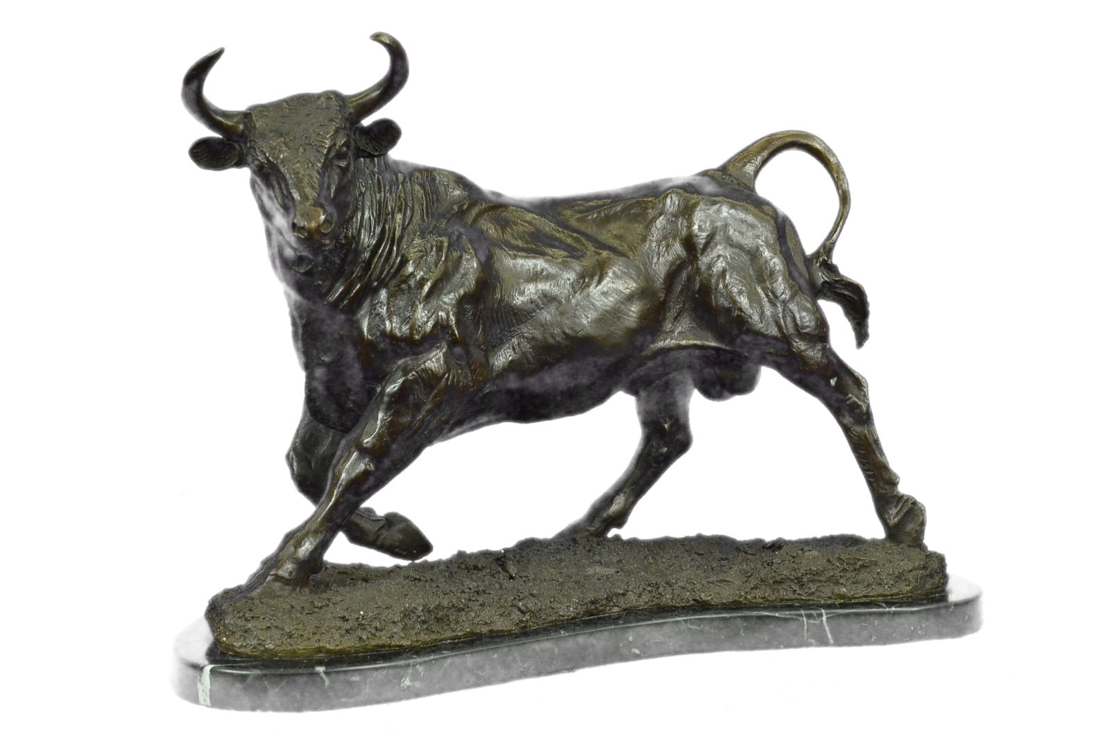 Bronze Sculpture Signed Original Stock Market Bull Handcrafted Figurine Figure