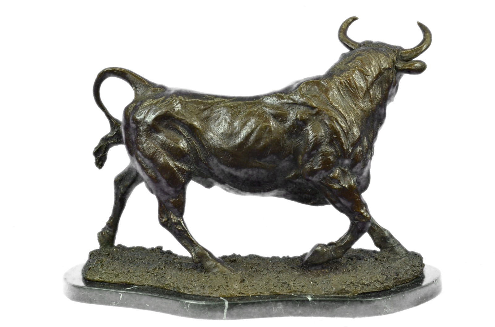 Bronze Sculpture Signed Original Stock Market Bull Handcrafted Figurine Figure