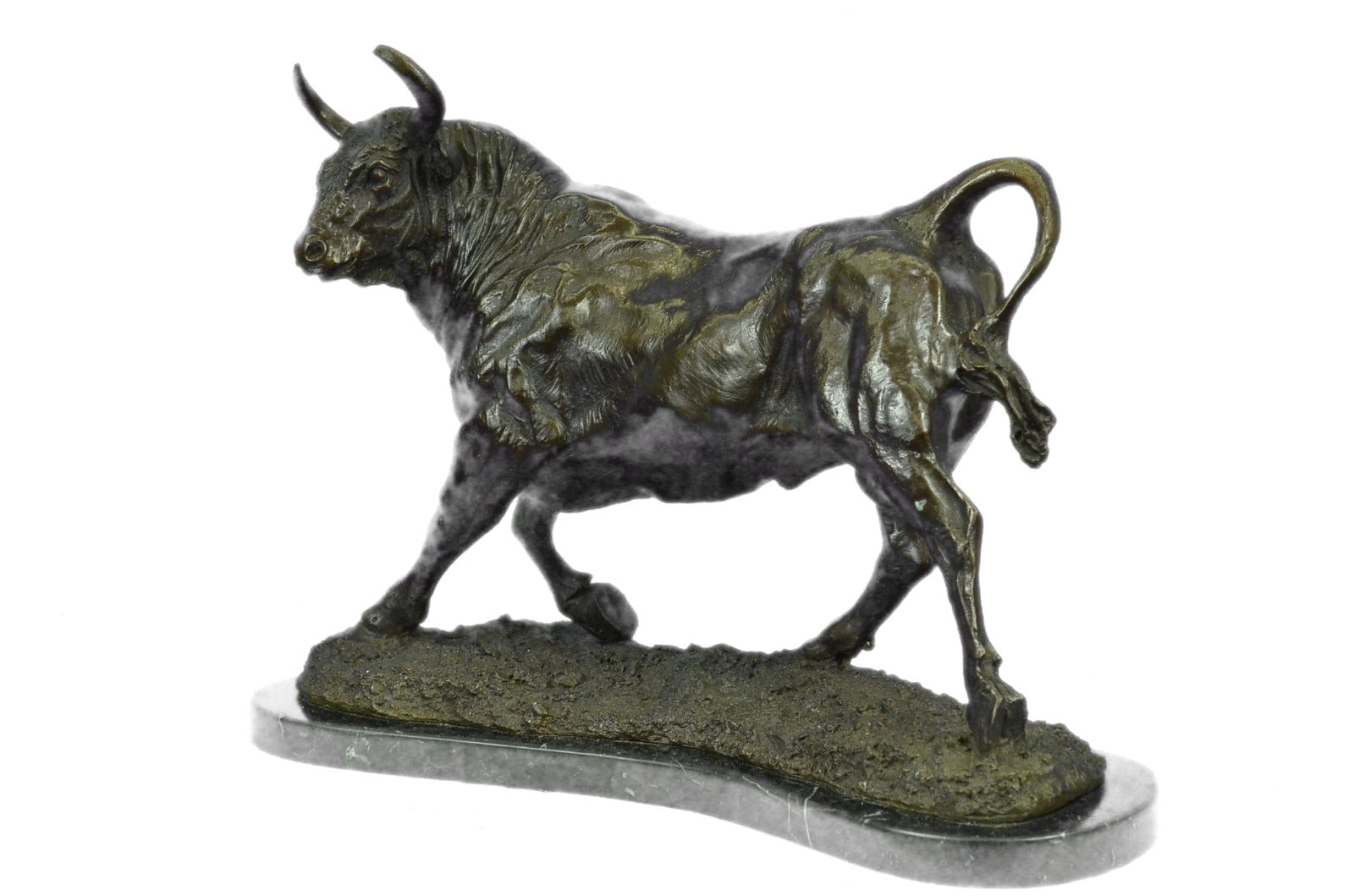 Bronze Sculpture Signed Original Stock Market Bull Handcrafted Figurine Figure
