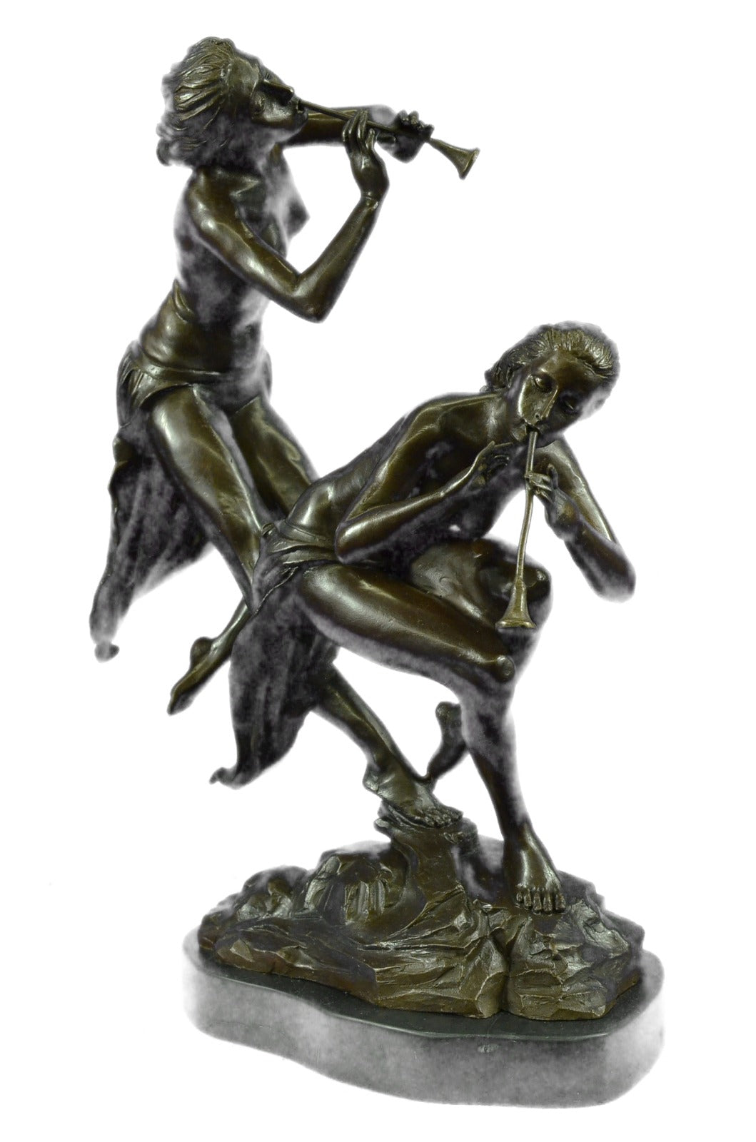 Elegant Real Bronze Figure Beautiful Nymph Two Nymphs Hot Cast Figure Sale Decor