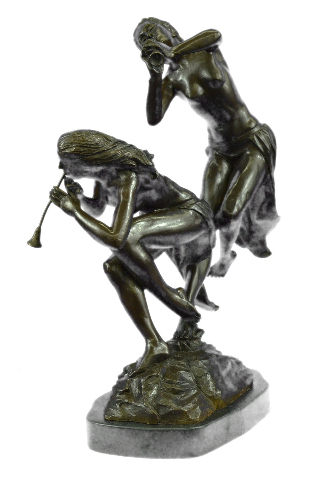 Elegant Real Bronze Figure Beautiful Nymph Two Nymphs Hot Cast Figure Sale Decor