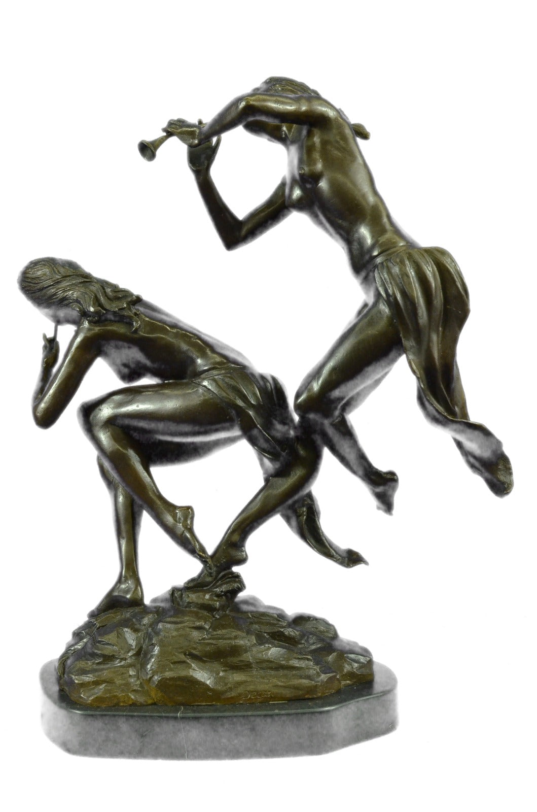 Elegant Real Bronze Figure Beautiful Nymph Two Nymphs Hot Cast Figure Sale Decor