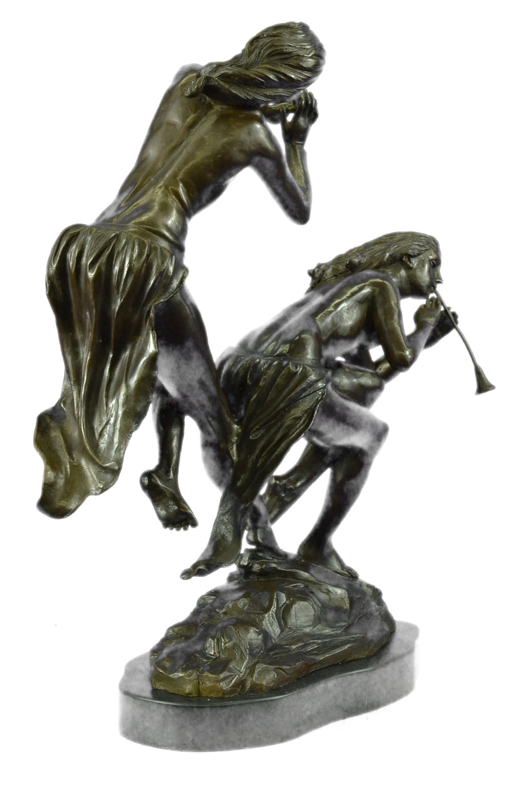Elegant Real Bronze Figure Beautiful Nymph Two Nymphs Hot Cast Figure Sale Decor