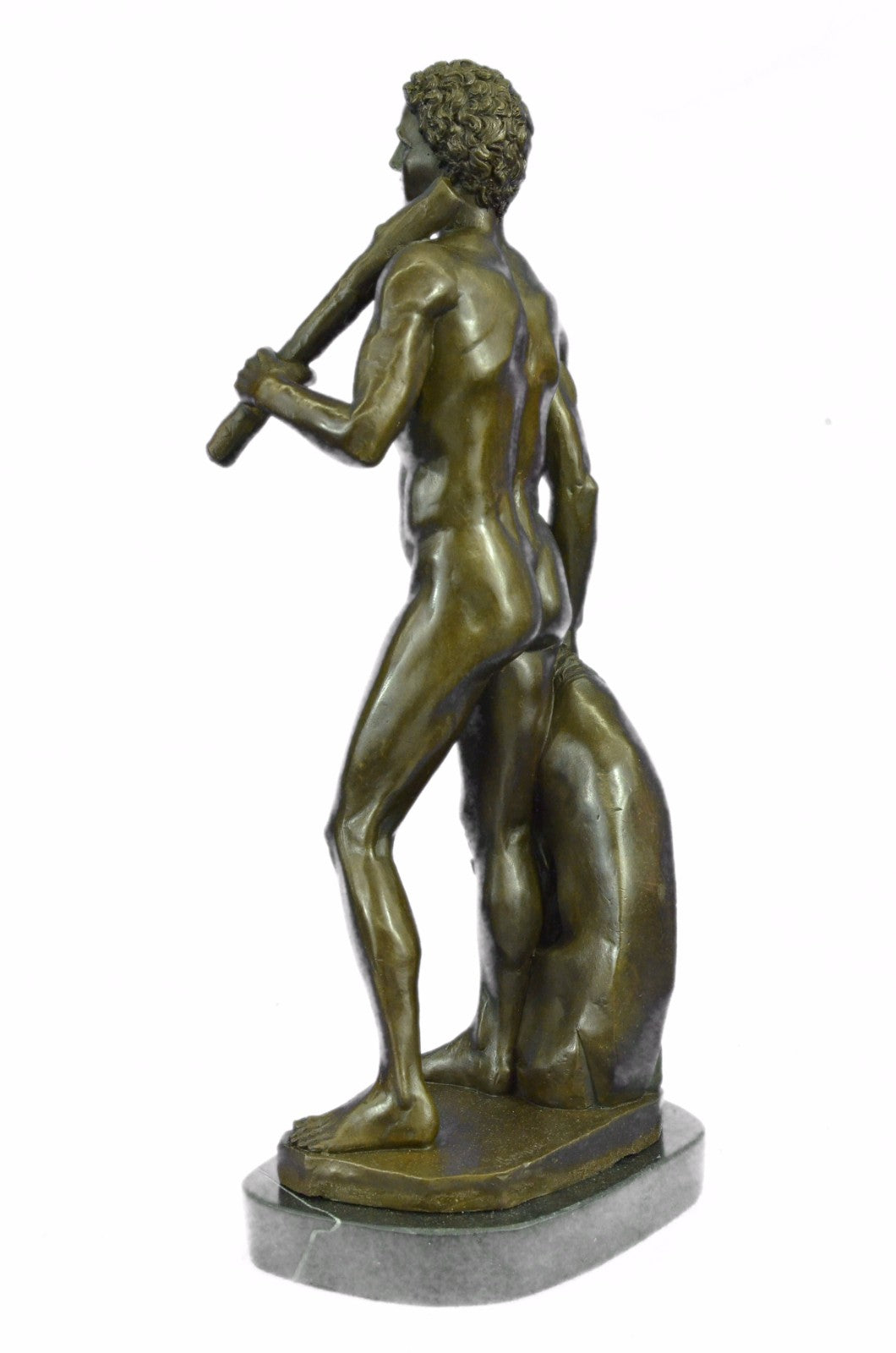 Greek Mythology Nude Jason and His Faithful Lion Bronze Sculpture Statue Deal