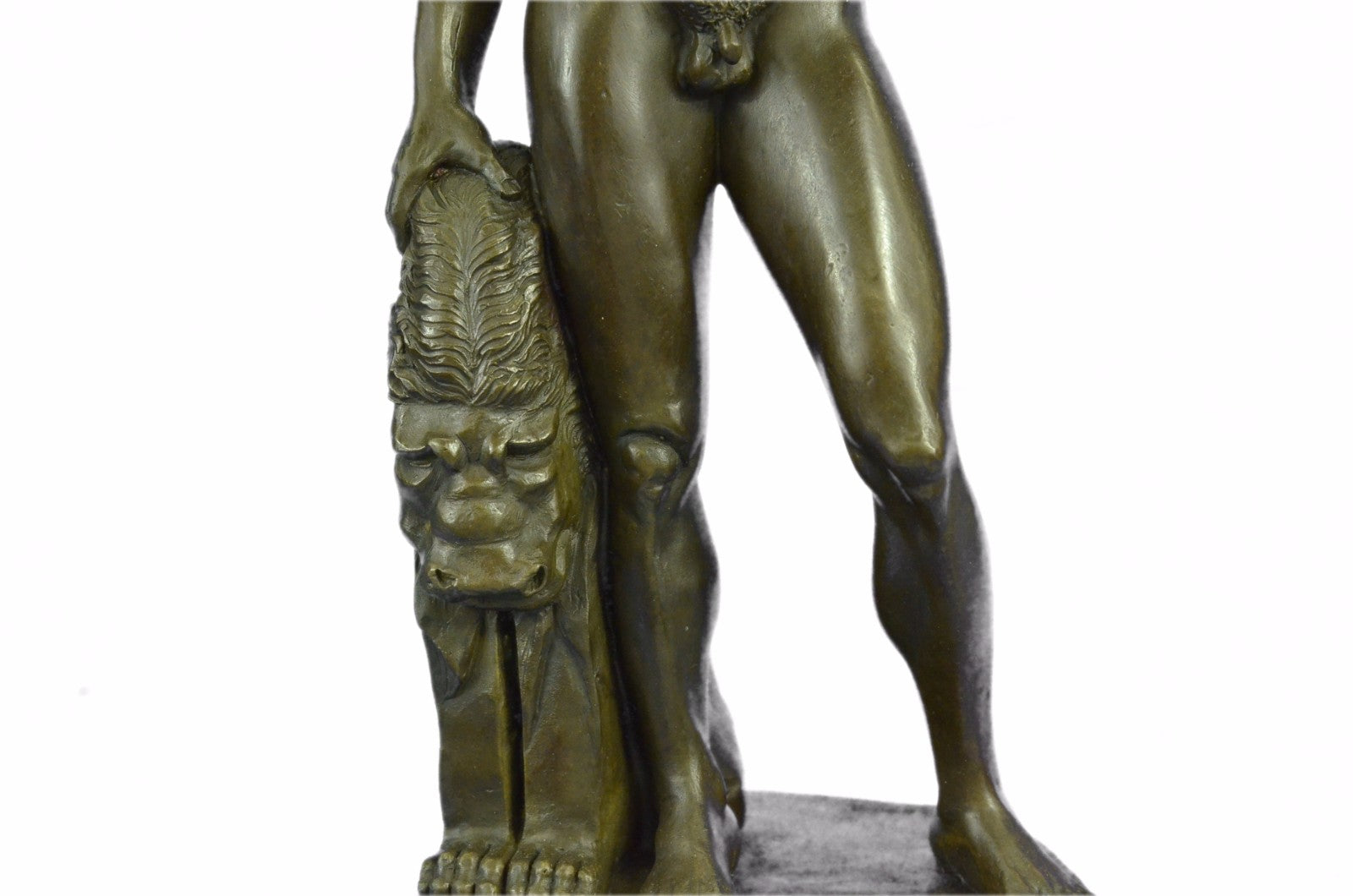 Greek Mythology Nude Jason and His Faithful Lion Bronze Sculpture Statue Deal